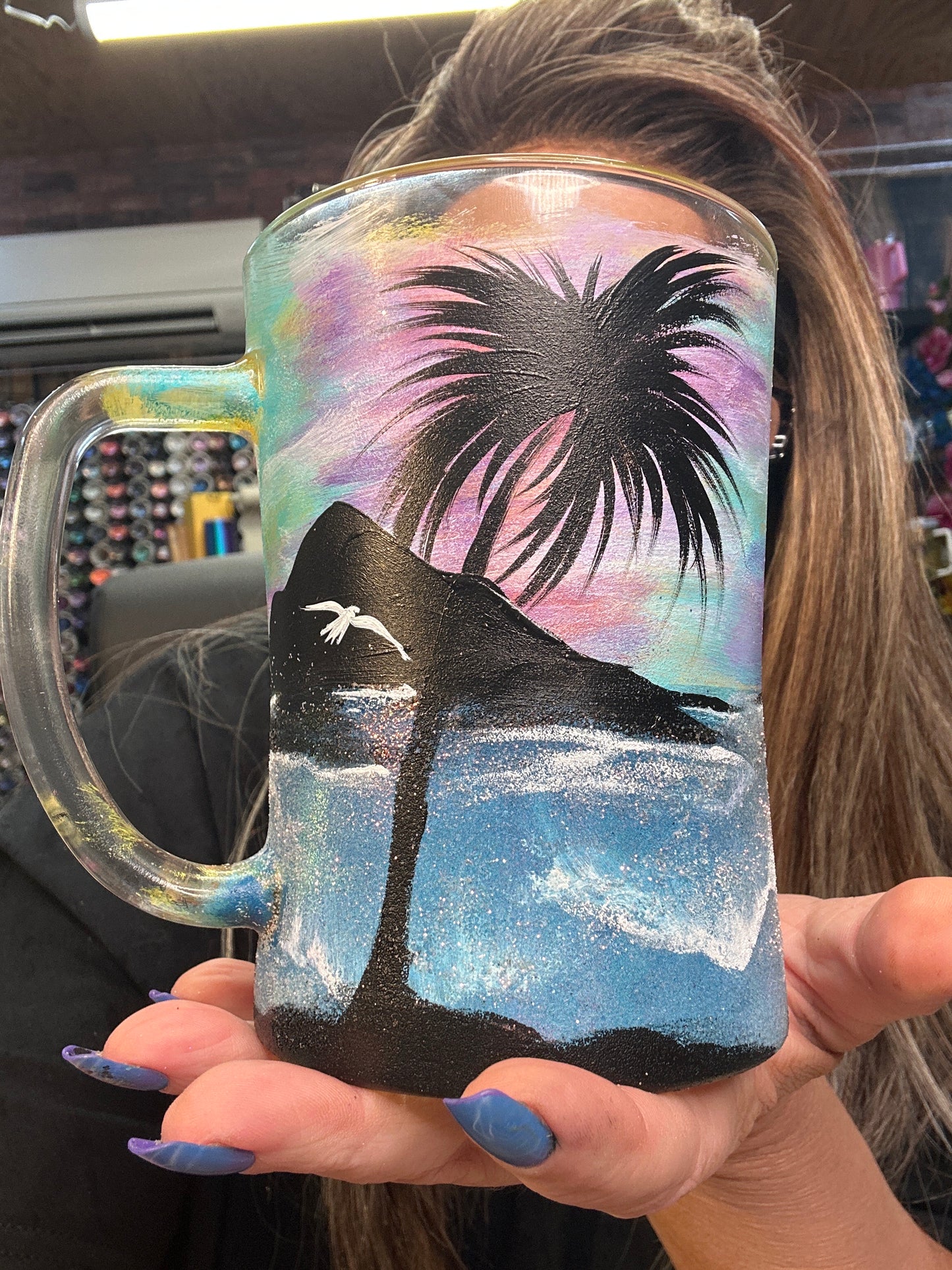 Coffee mug glass scenery