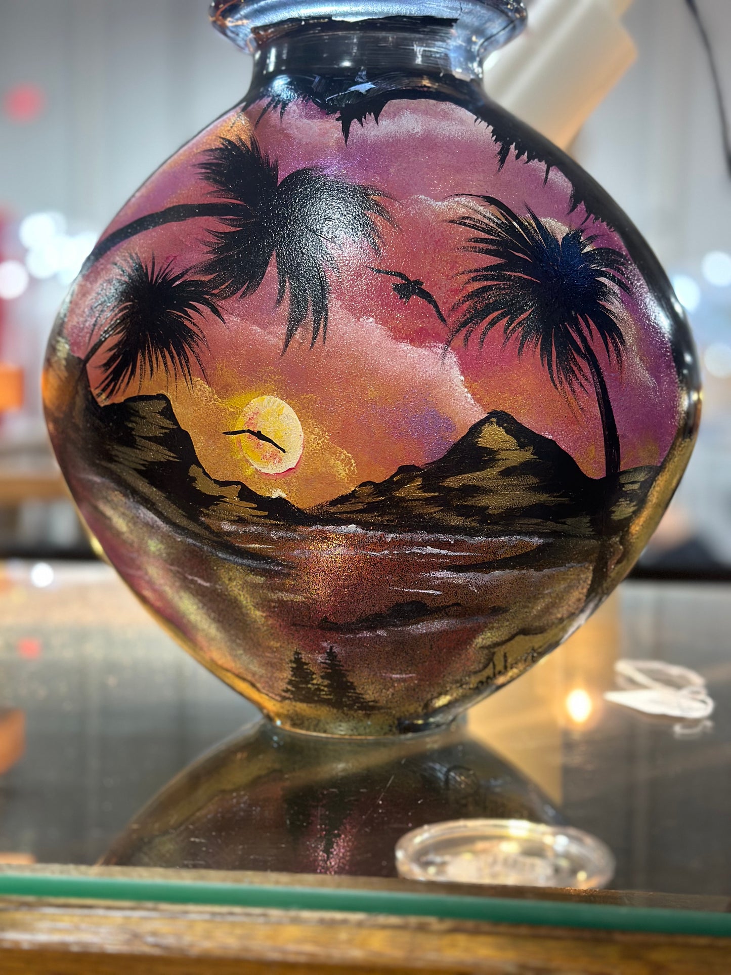 beach scene vase