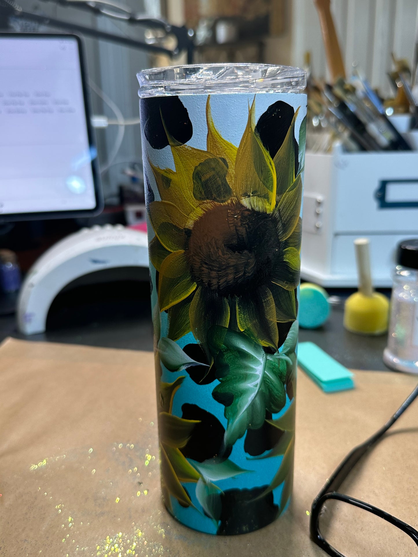 Cow print with flowers
