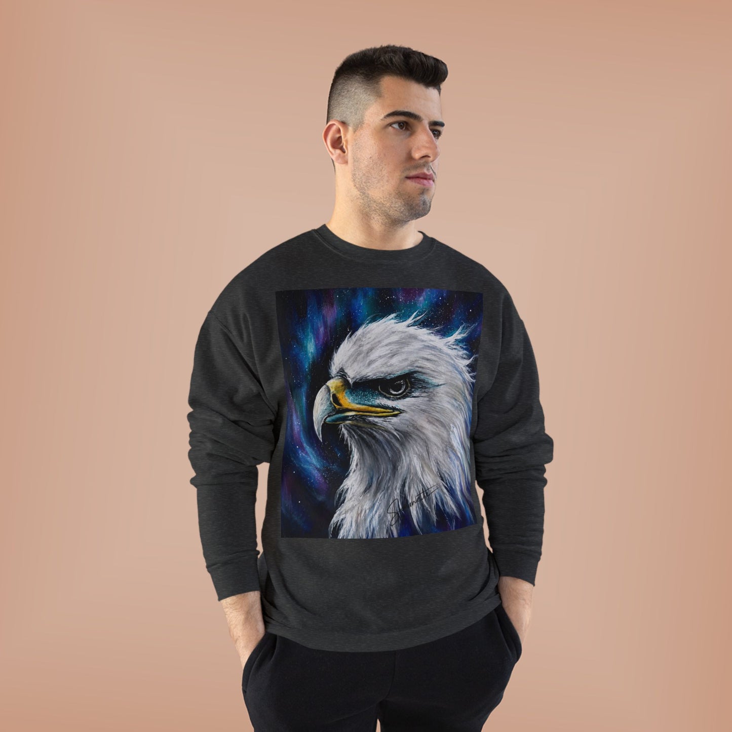 Unisex EcoSmart® Crewneck Sweatshirt-Eagle on Front