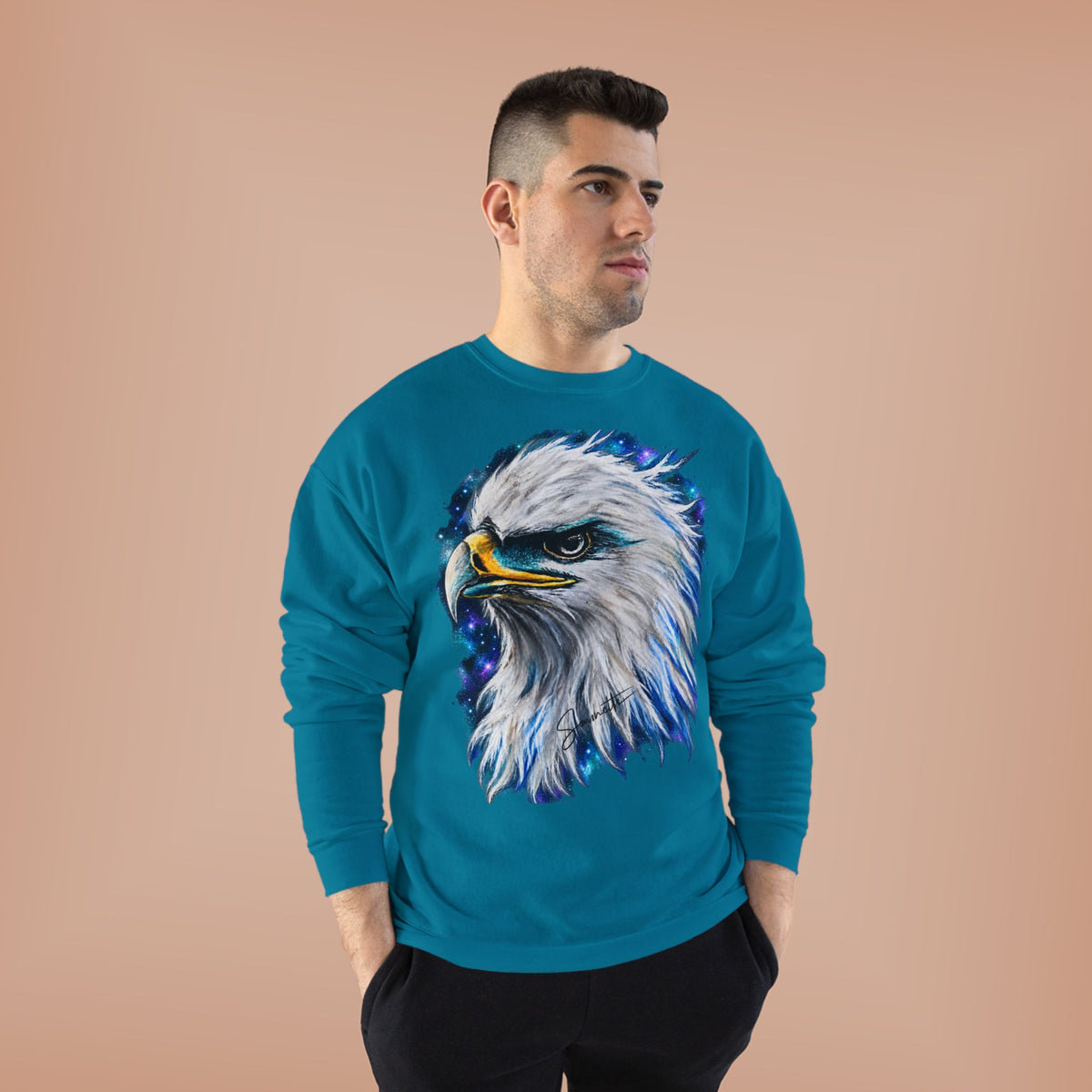 Unisex EcoSmart® Crewneck Sweatshirt-Eagle on Front