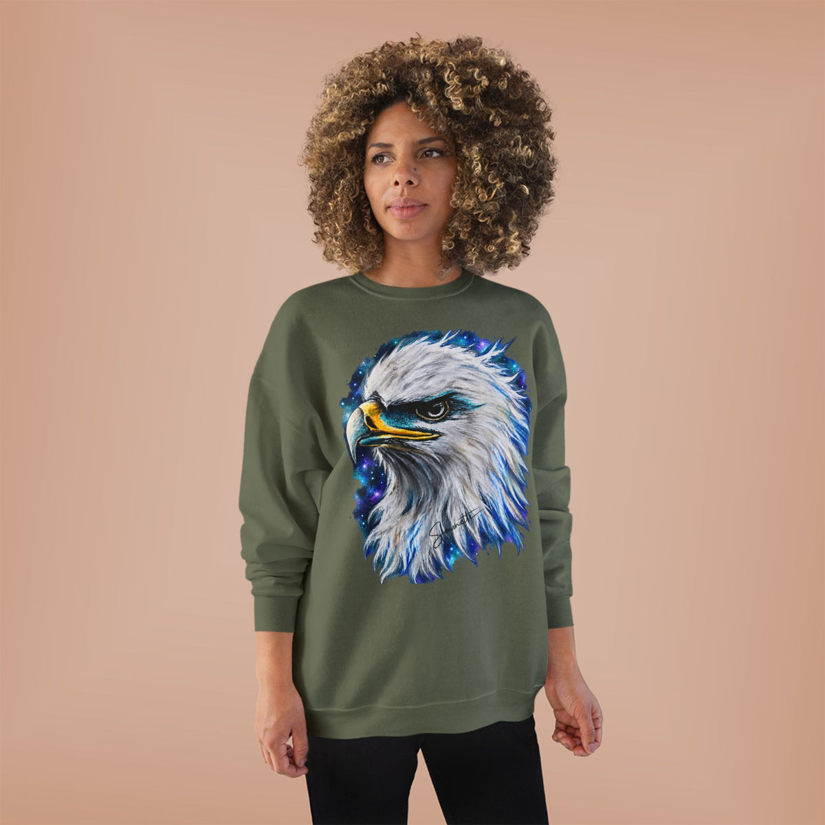 Unisex EcoSmart® Crewneck Sweatshirt-Eagle on Front