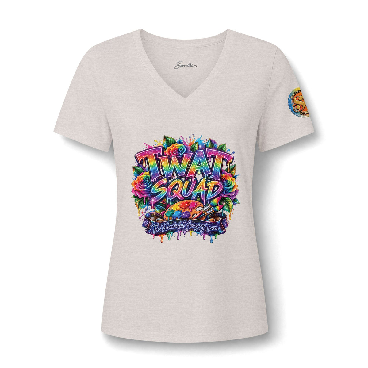 Twat Squad - Women's Relaxed Heather CVC V-Neck Tee