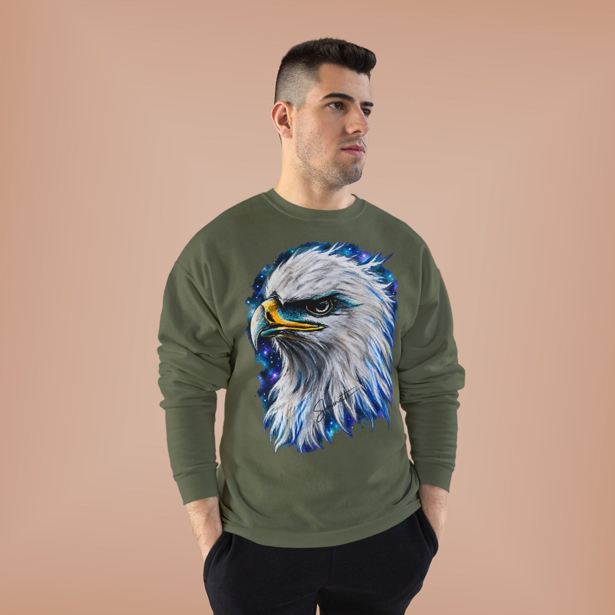 Unisex EcoSmart® Crewneck Sweatshirt-Eagle on Front