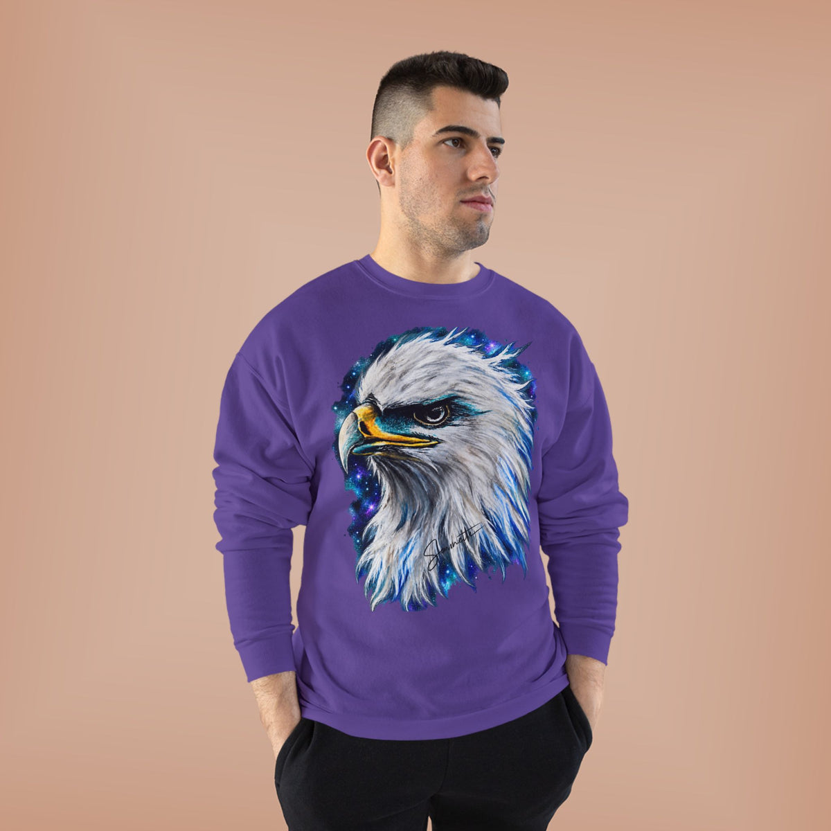 Unisex EcoSmart® Crewneck Sweatshirt-Eagle on Front