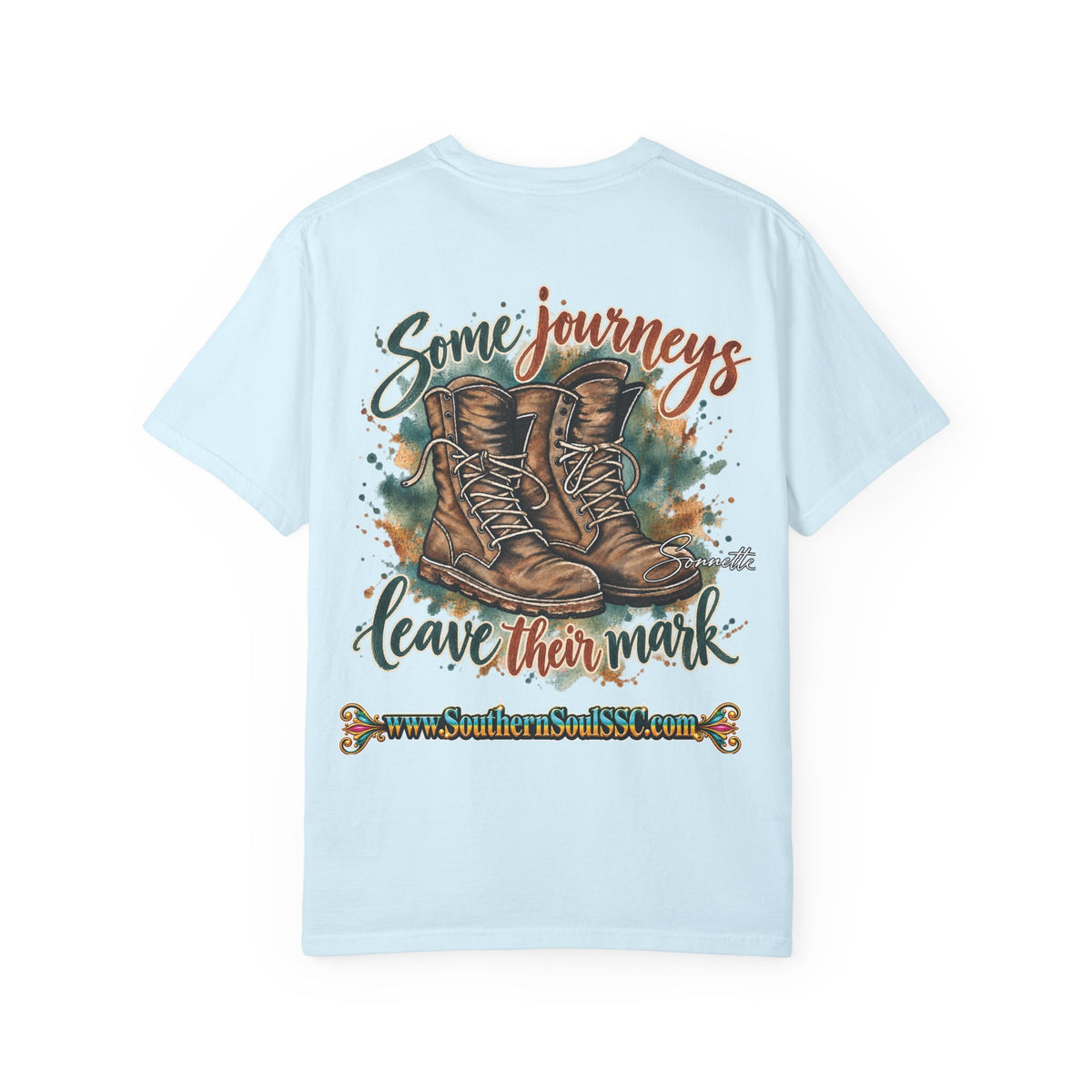 Military Boots (Back) Unisex Garment-Dyed T-shirt