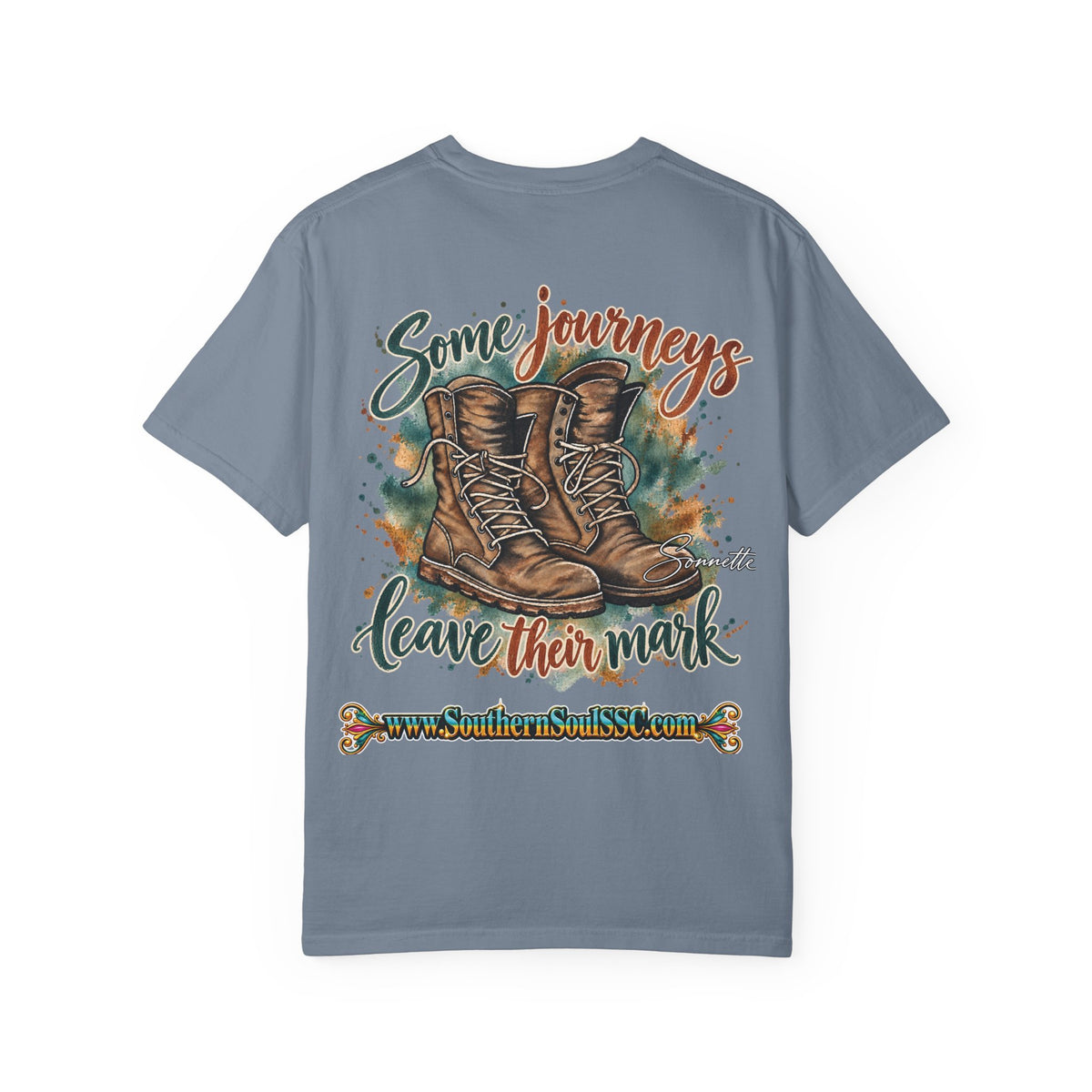 Military Boots (Back) Unisex Garment-Dyed T-shirt
