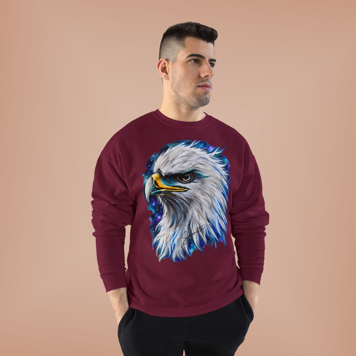 Unisex EcoSmart® Crewneck Sweatshirt-Eagle on Front