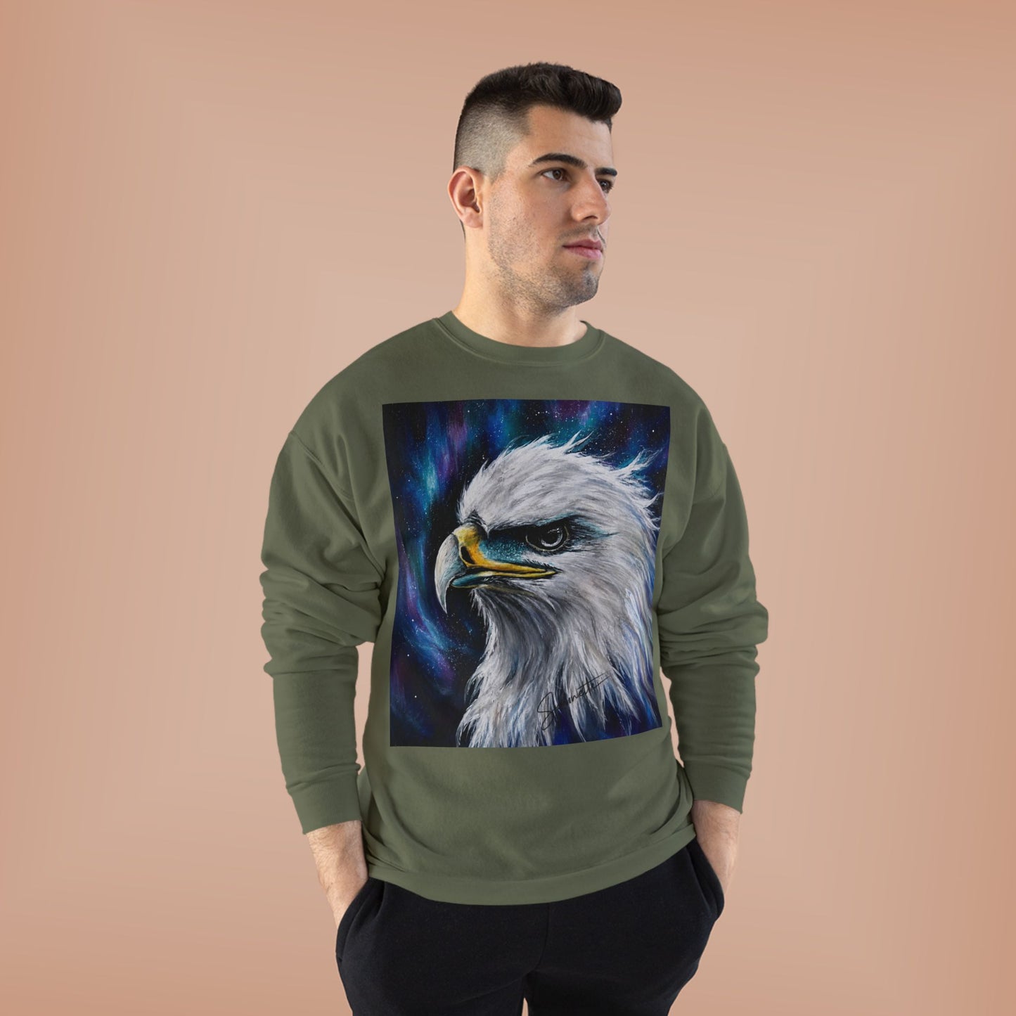 Unisex EcoSmart® Crewneck Sweatshirt-Eagle on Front