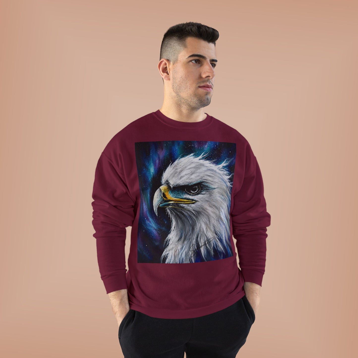 Unisex EcoSmart® Crewneck Sweatshirt-Eagle on Front