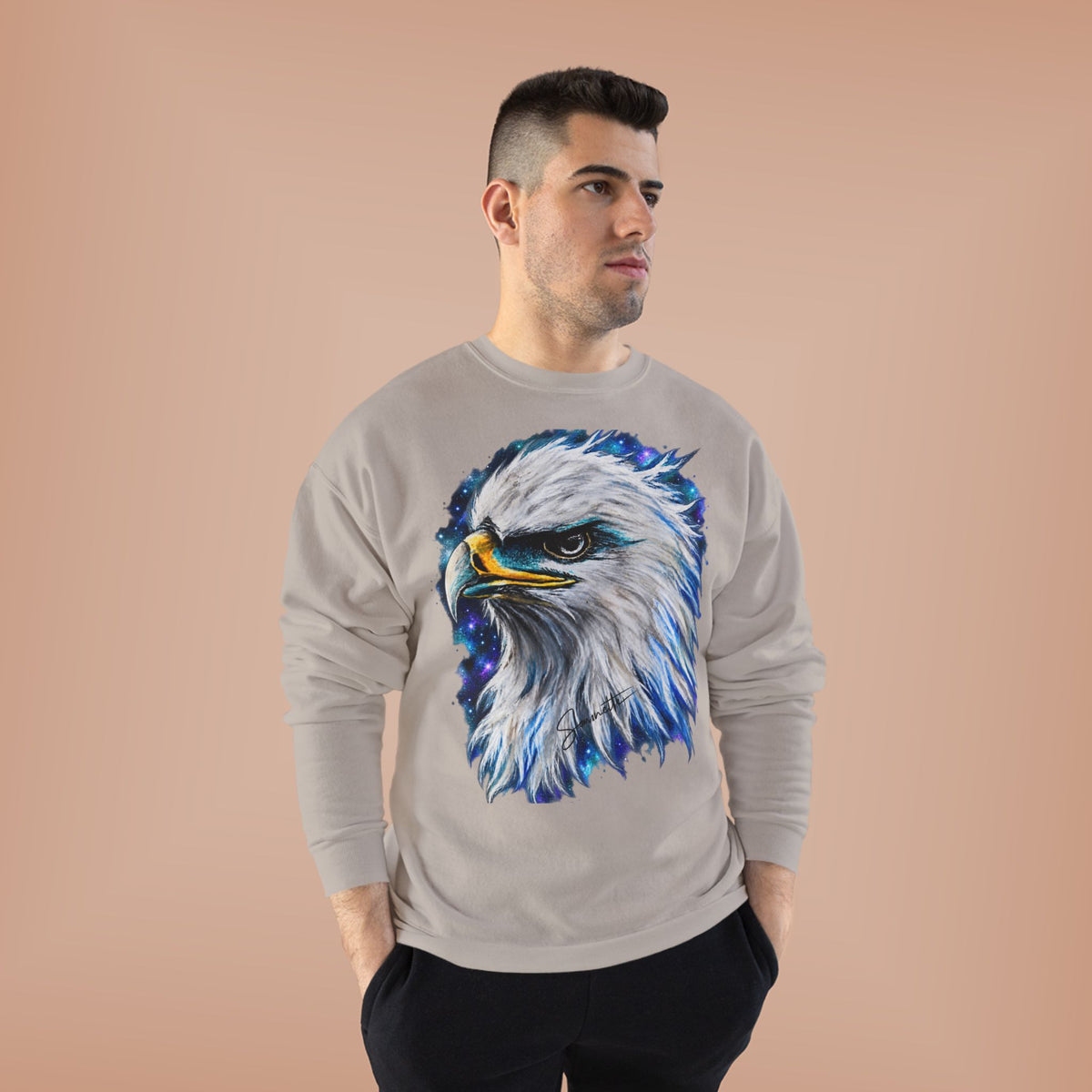 Unisex EcoSmart® Crewneck Sweatshirt-Eagle on Front