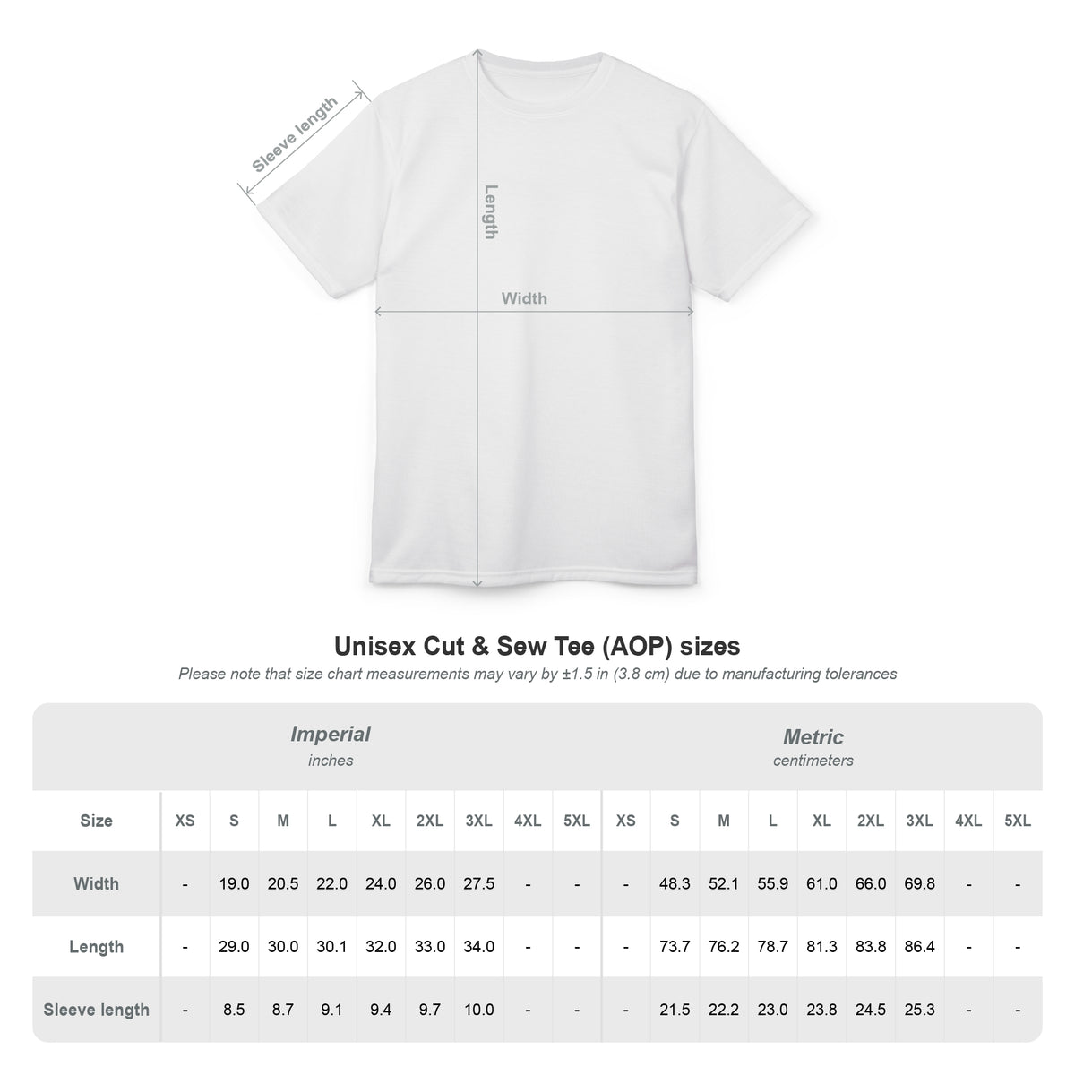 Unisex Cut & Sew Tee (AOP)