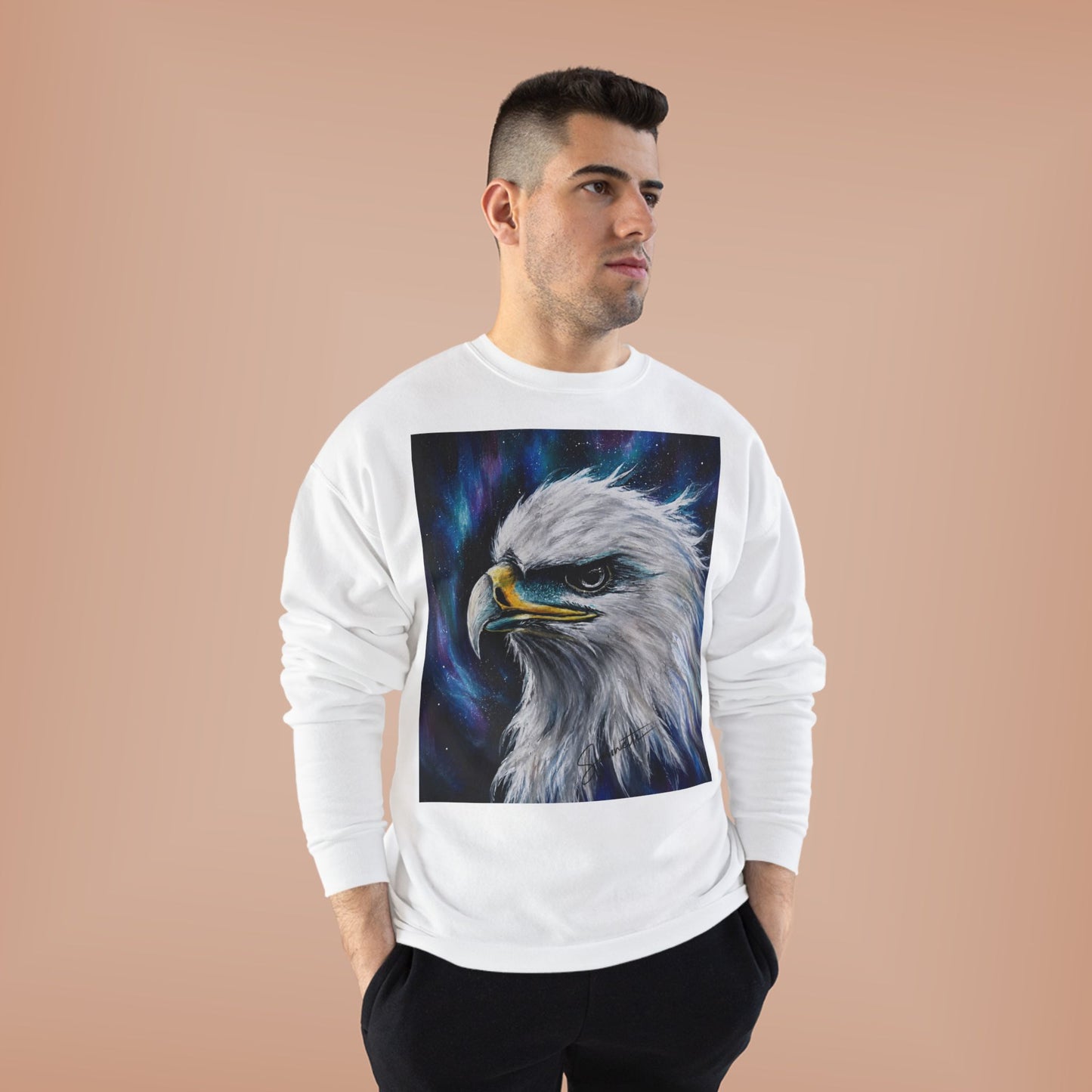Unisex EcoSmart® Crewneck Sweatshirt-Eagle on Front