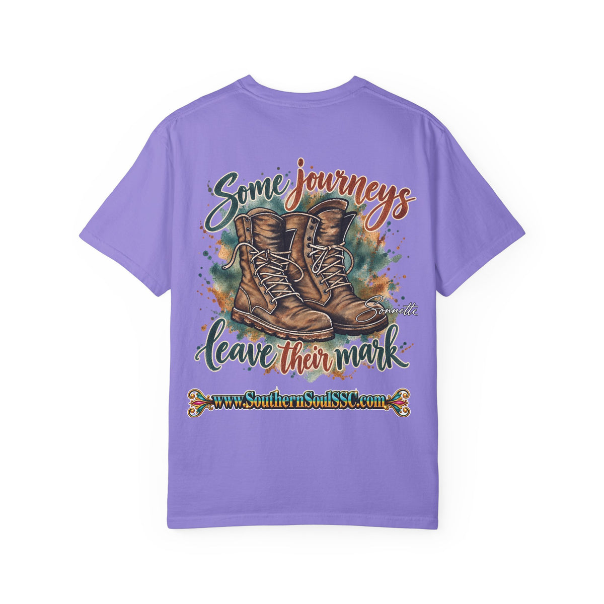 Military Boots (Back) Unisex Garment-Dyed T-shirt