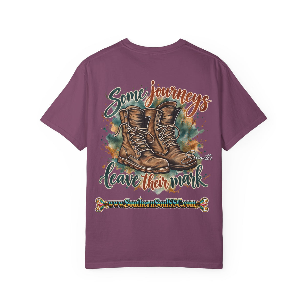 Military Boots (Back) Unisex Garment-Dyed T-shirt