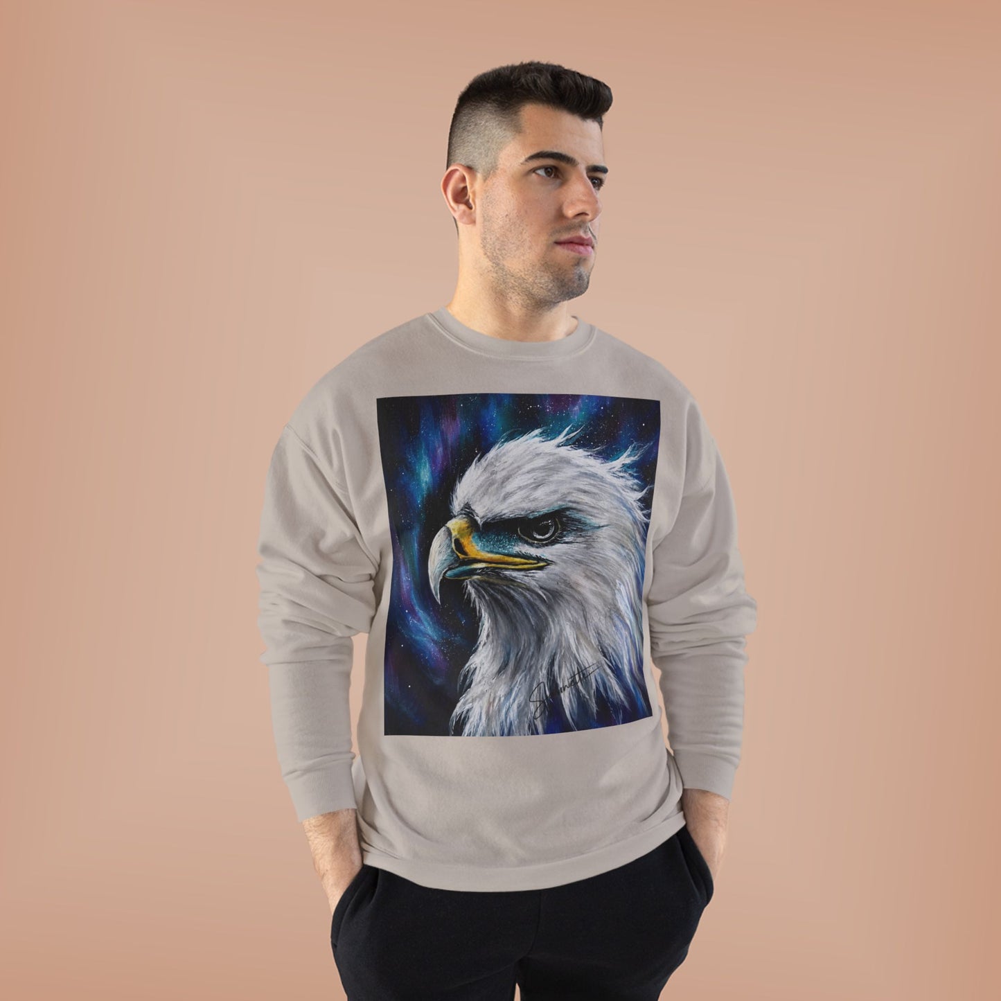Unisex EcoSmart® Crewneck Sweatshirt-Eagle on Front