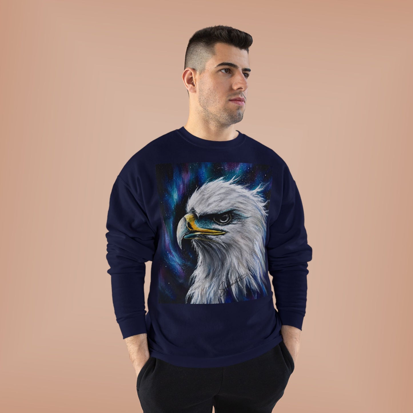 Unisex EcoSmart® Crewneck Sweatshirt-Eagle on Front