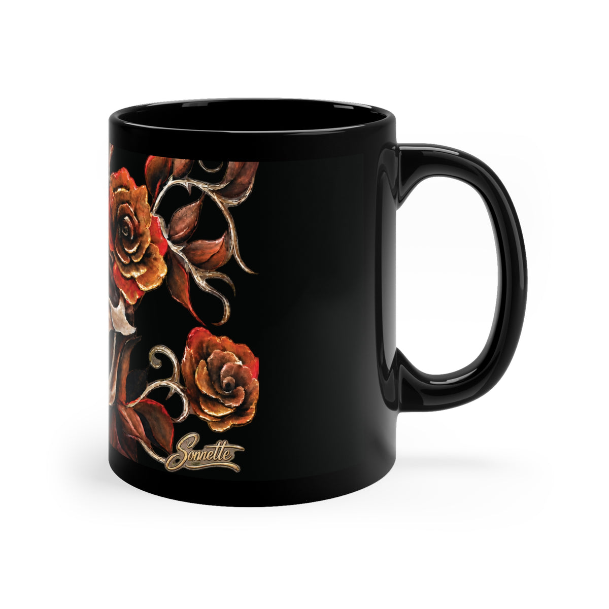 Black Skull Coffee Mug, 11oz