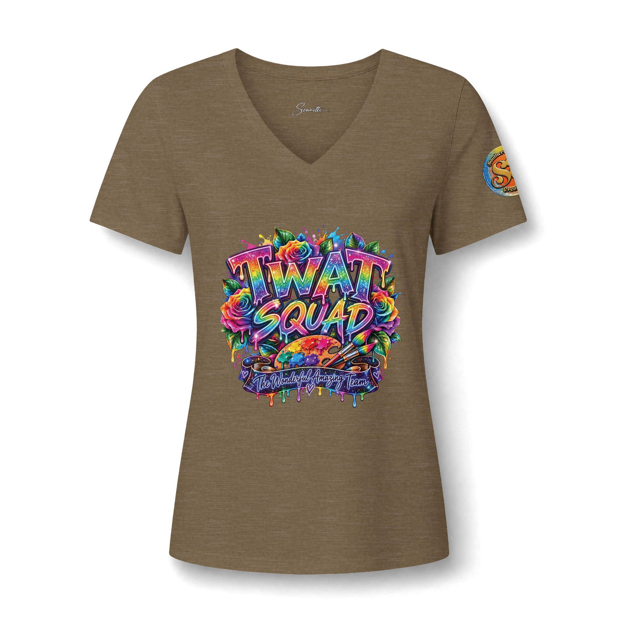 Twat Squad - Women's Relaxed Heather CVC V-Neck Tee