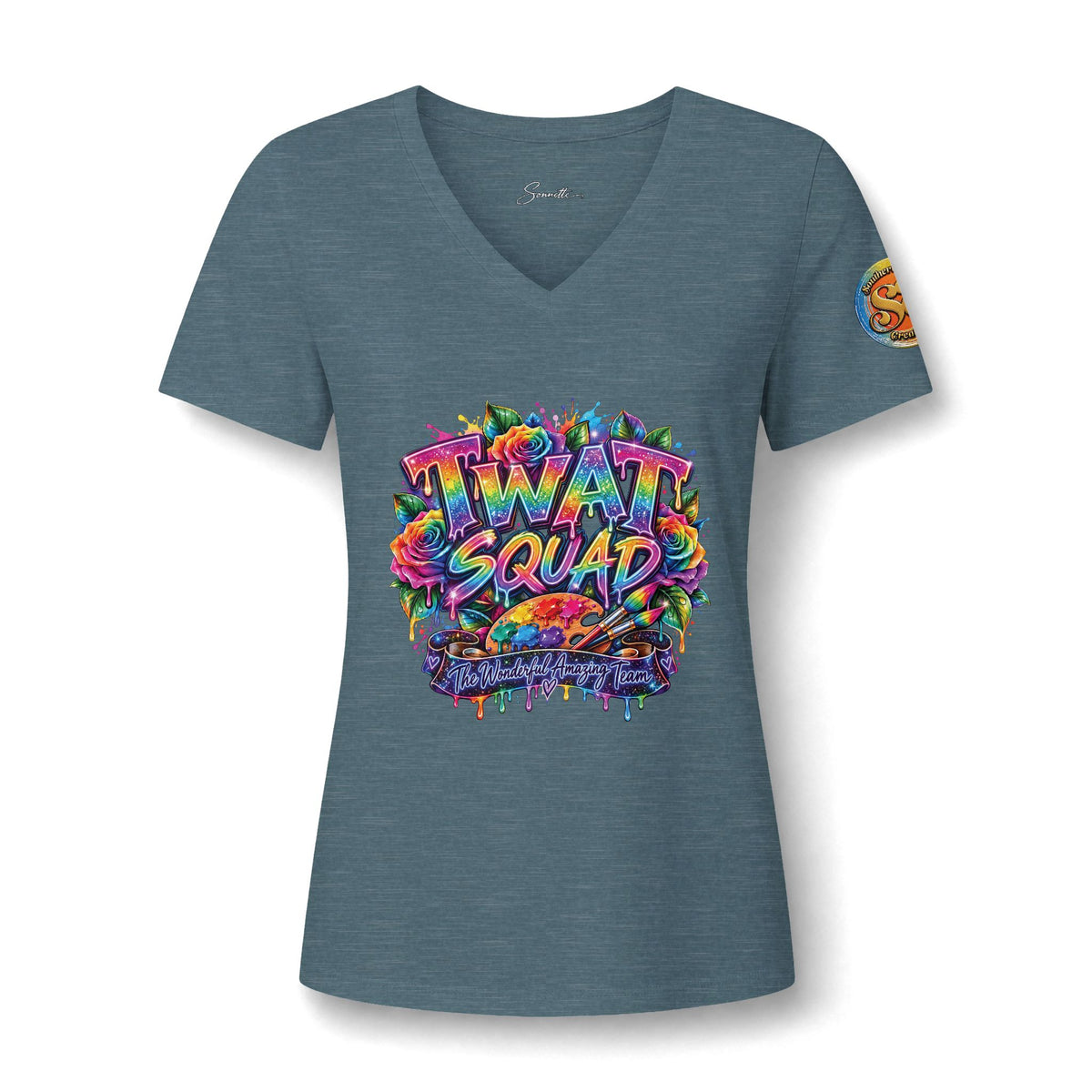 Twat Squad - Women's Relaxed Heather CVC V-Neck Tee
