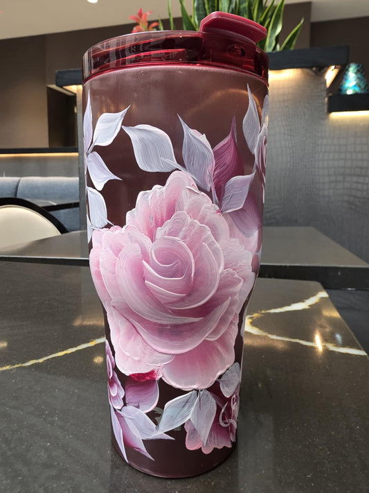 30 oz Rtic pink roses