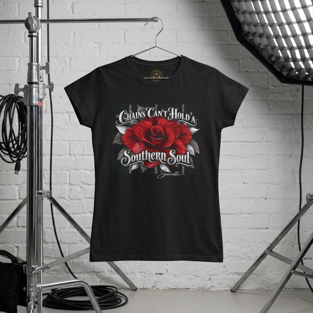 Red Rose-Women's Softstyle Tee-“Chains”