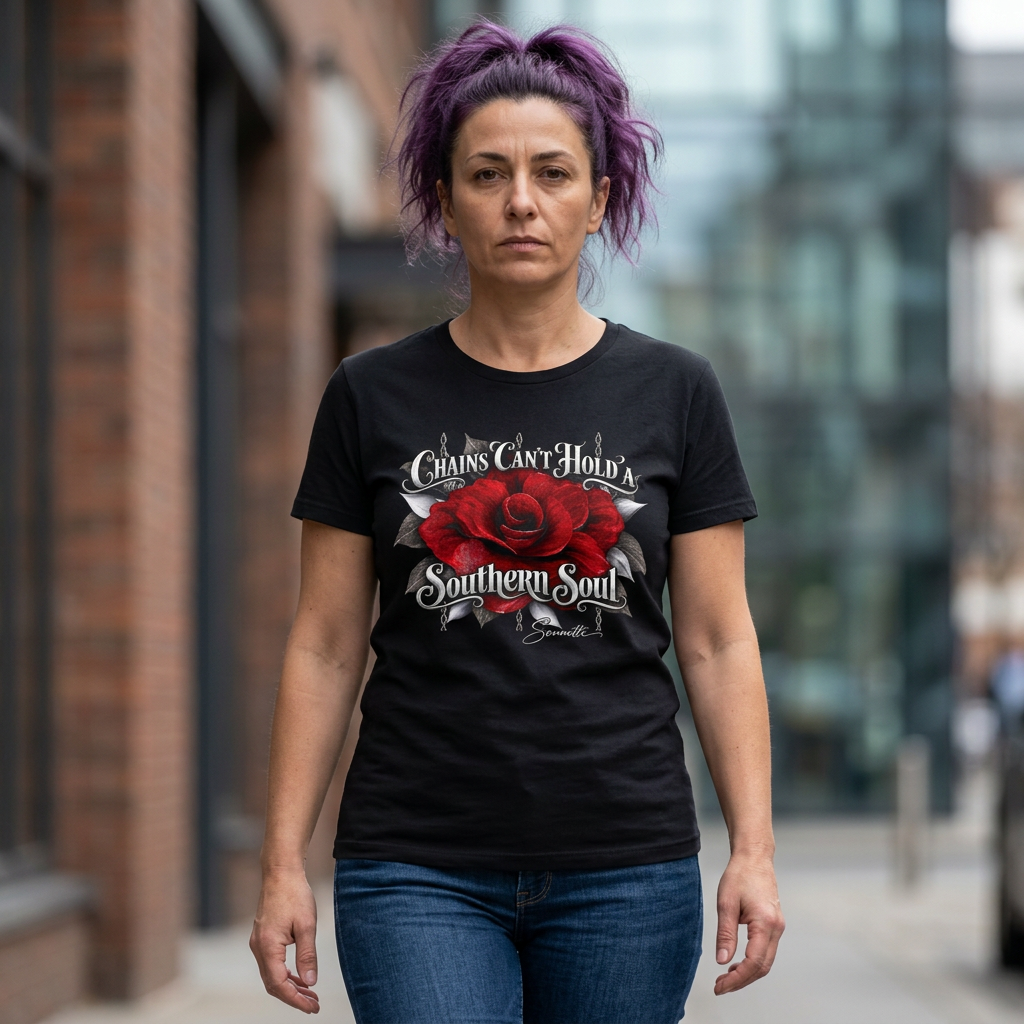 Red Rose-Women's Softstyle Tee-“Chains”