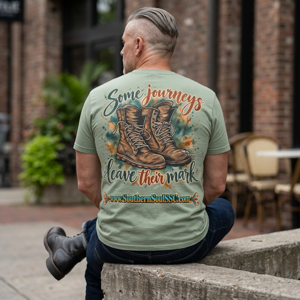 Military Boots (Back) Unisex Garment-Dyed T-shirt