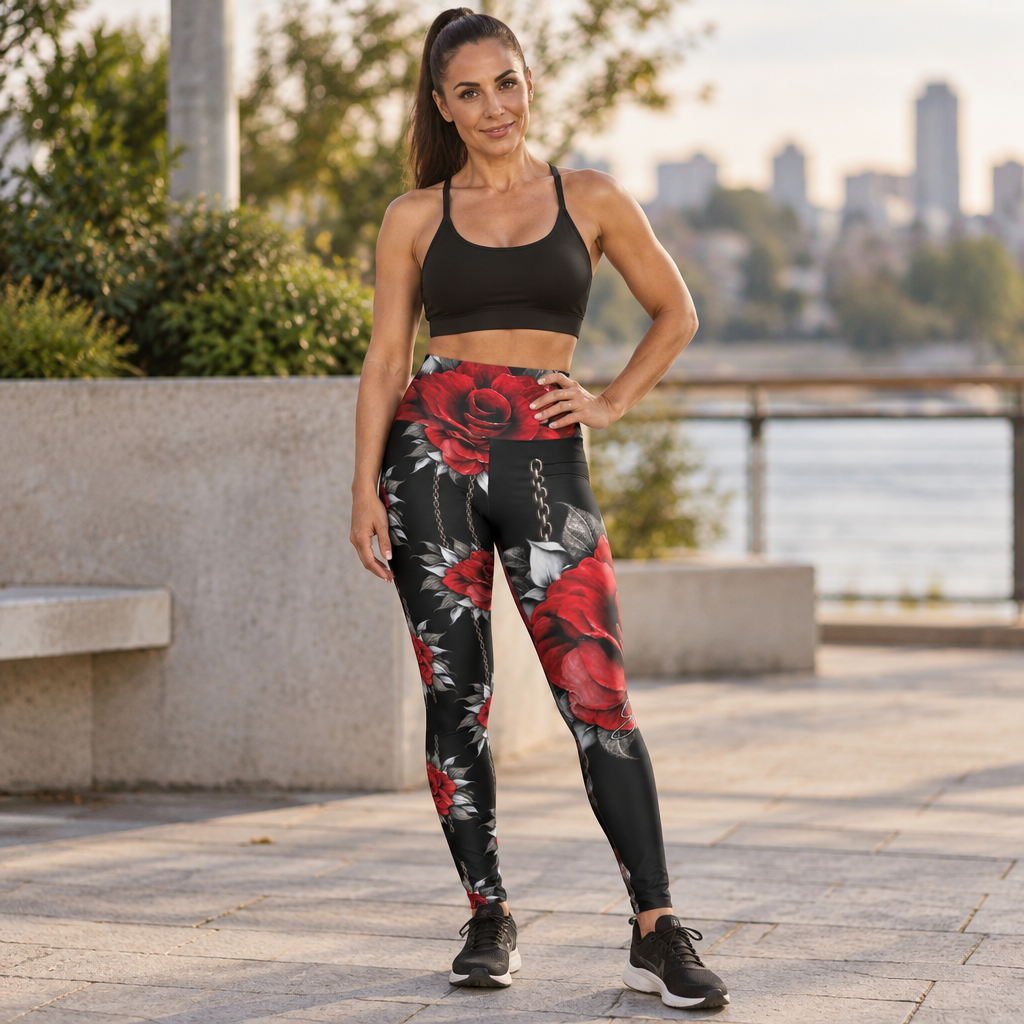 High Waisted Yoga Leggings (AOP)
