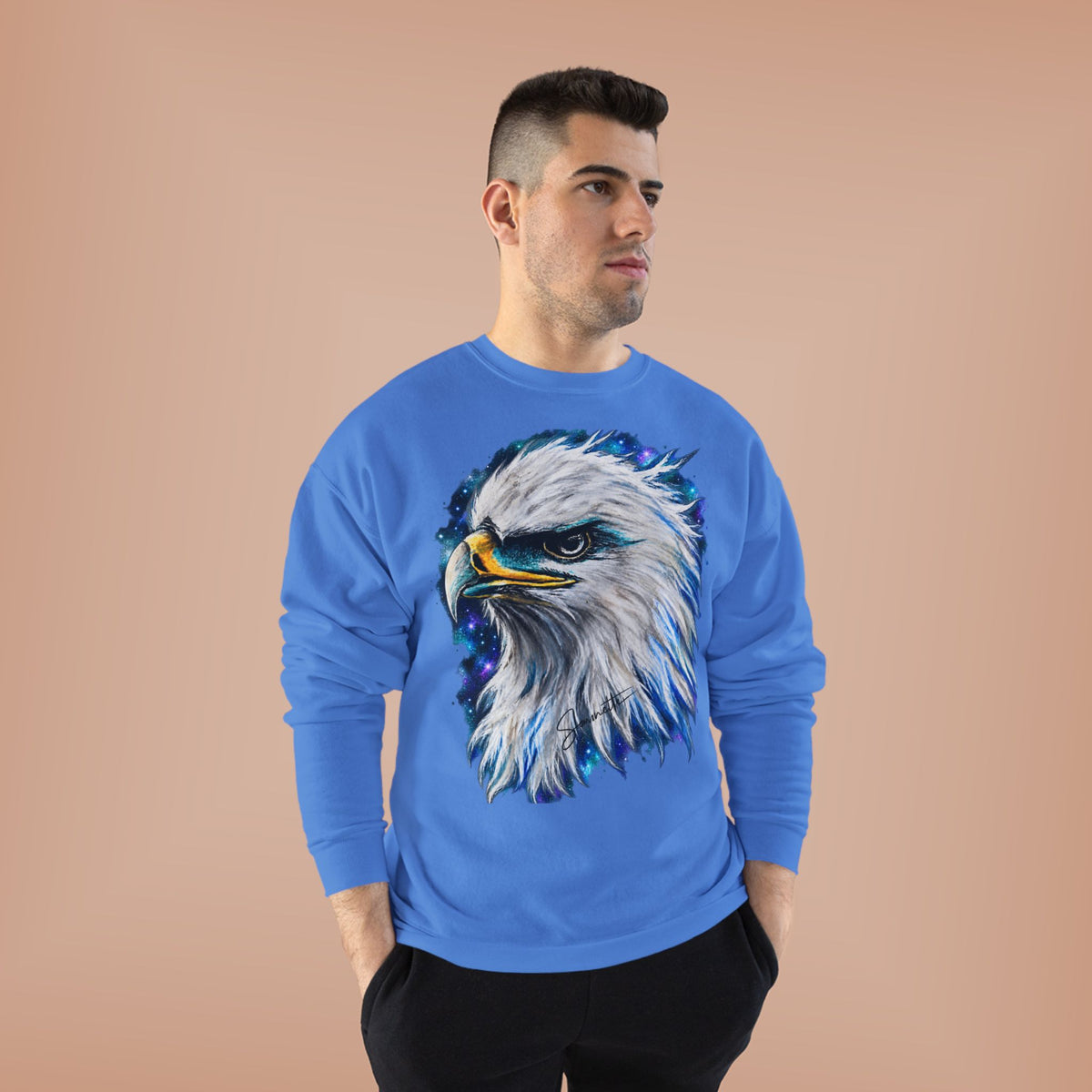 Unisex EcoSmart® Crewneck Sweatshirt-Eagle on Front