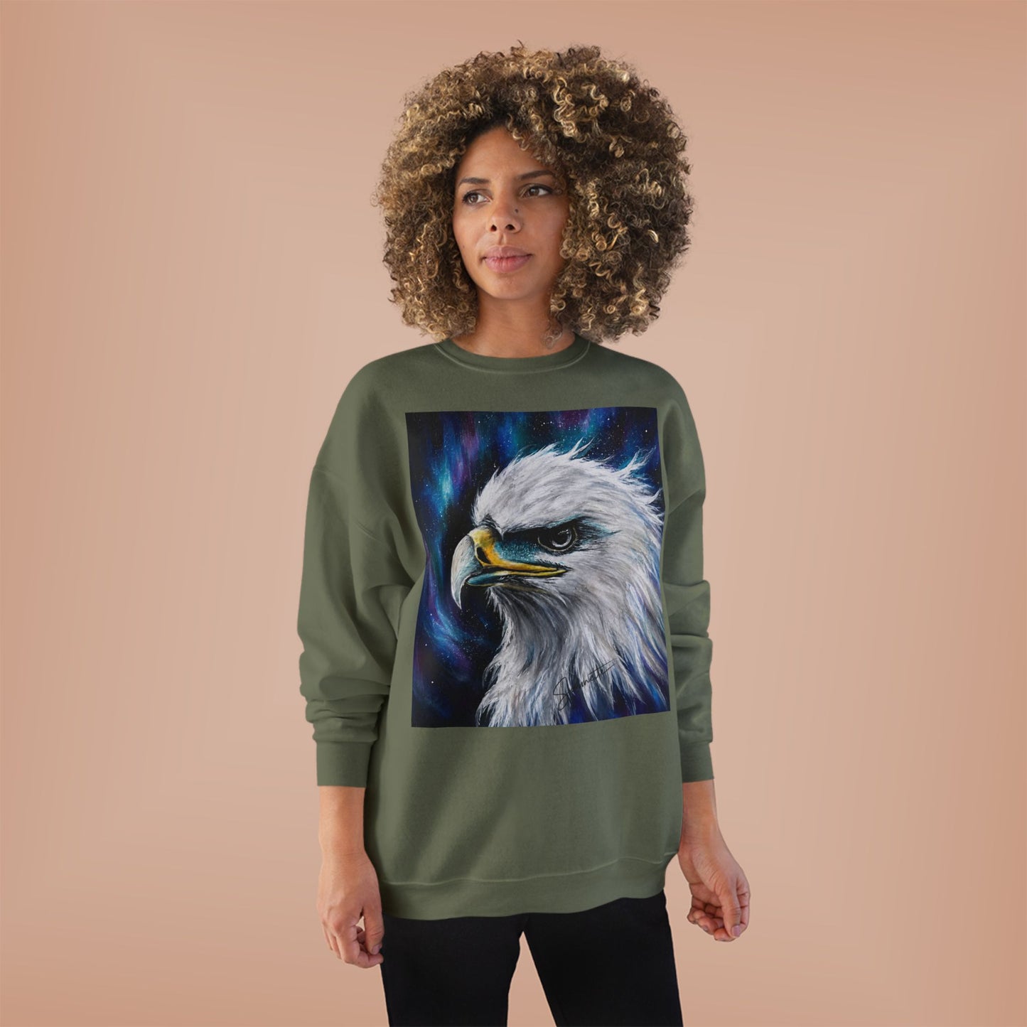 Unisex EcoSmart® Crewneck Sweatshirt-Eagle on Front