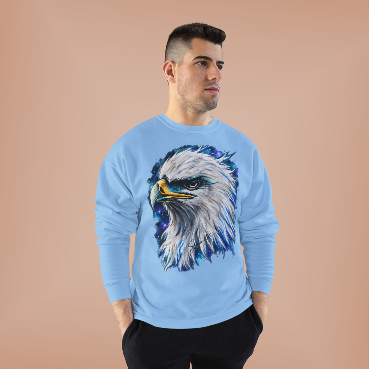 Unisex EcoSmart® Crewneck Sweatshirt-Eagle on Front