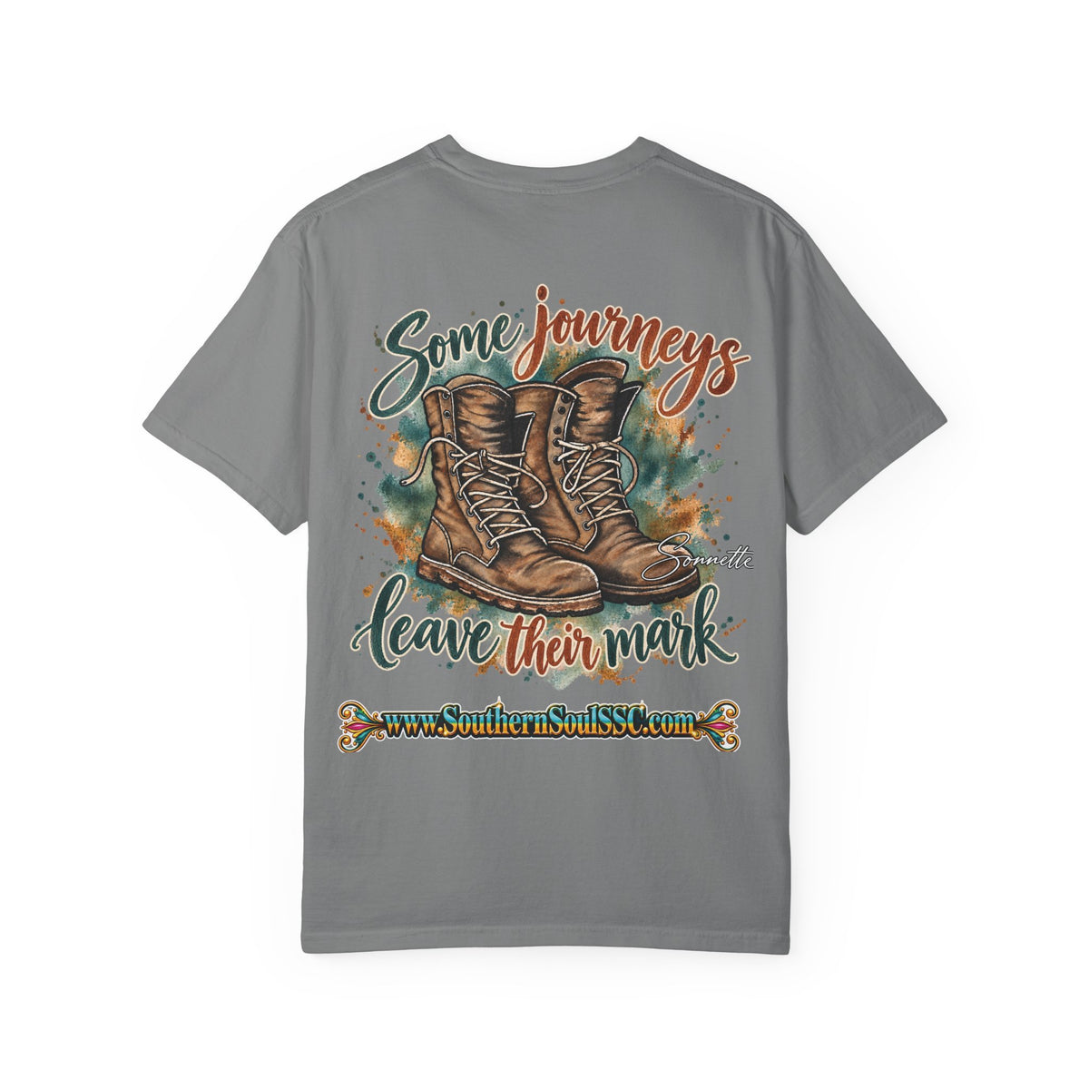 Military Boots (Back) Unisex Garment-Dyed T-shirt