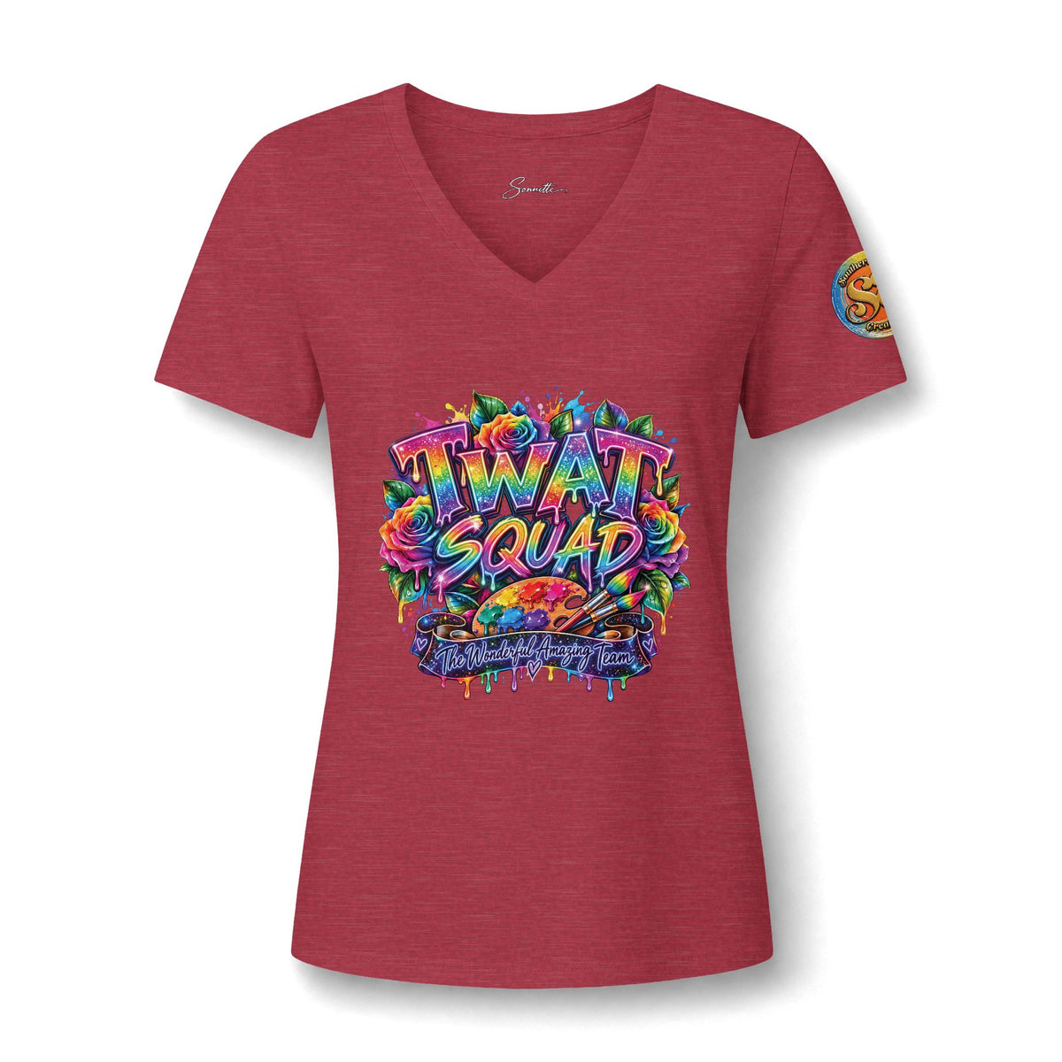 Twat Squad - Women's Relaxed Heather CVC V-Neck Tee