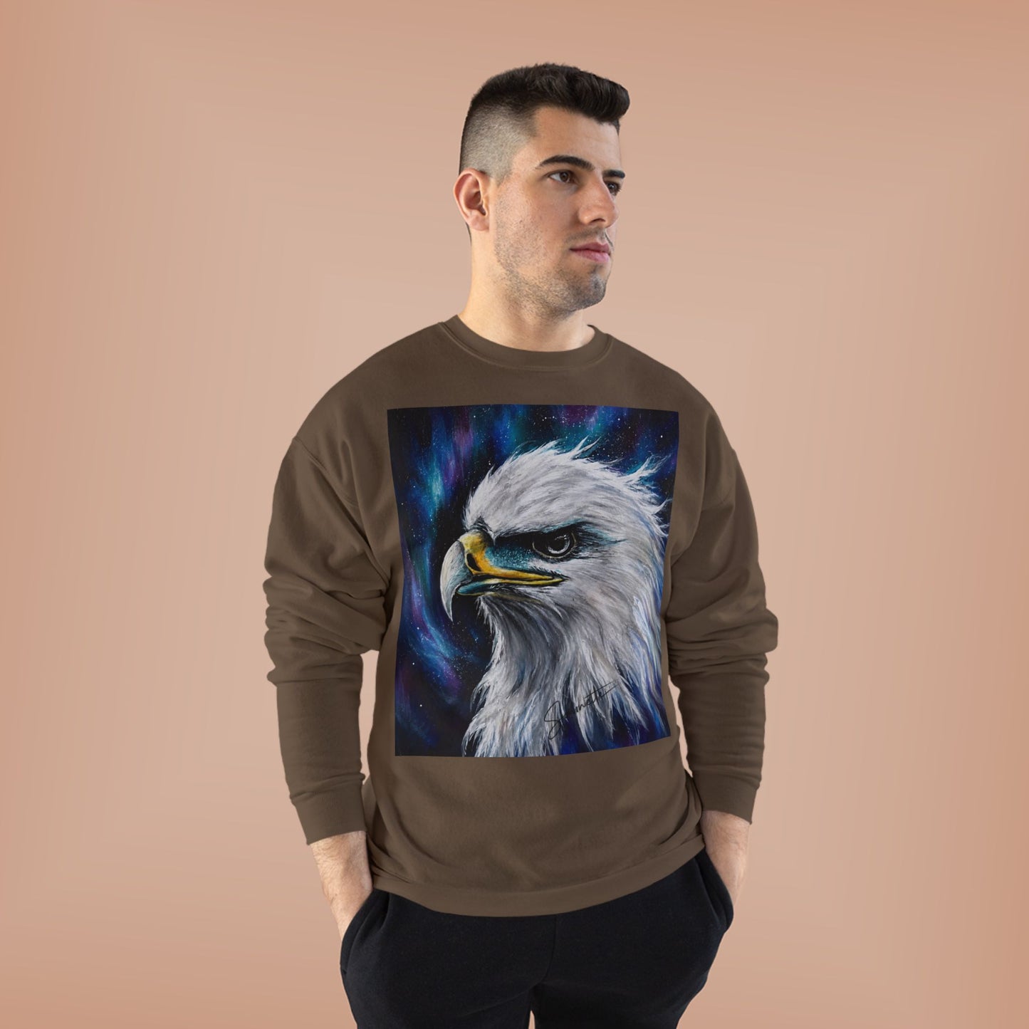 Unisex EcoSmart® Crewneck Sweatshirt-Eagle on Front