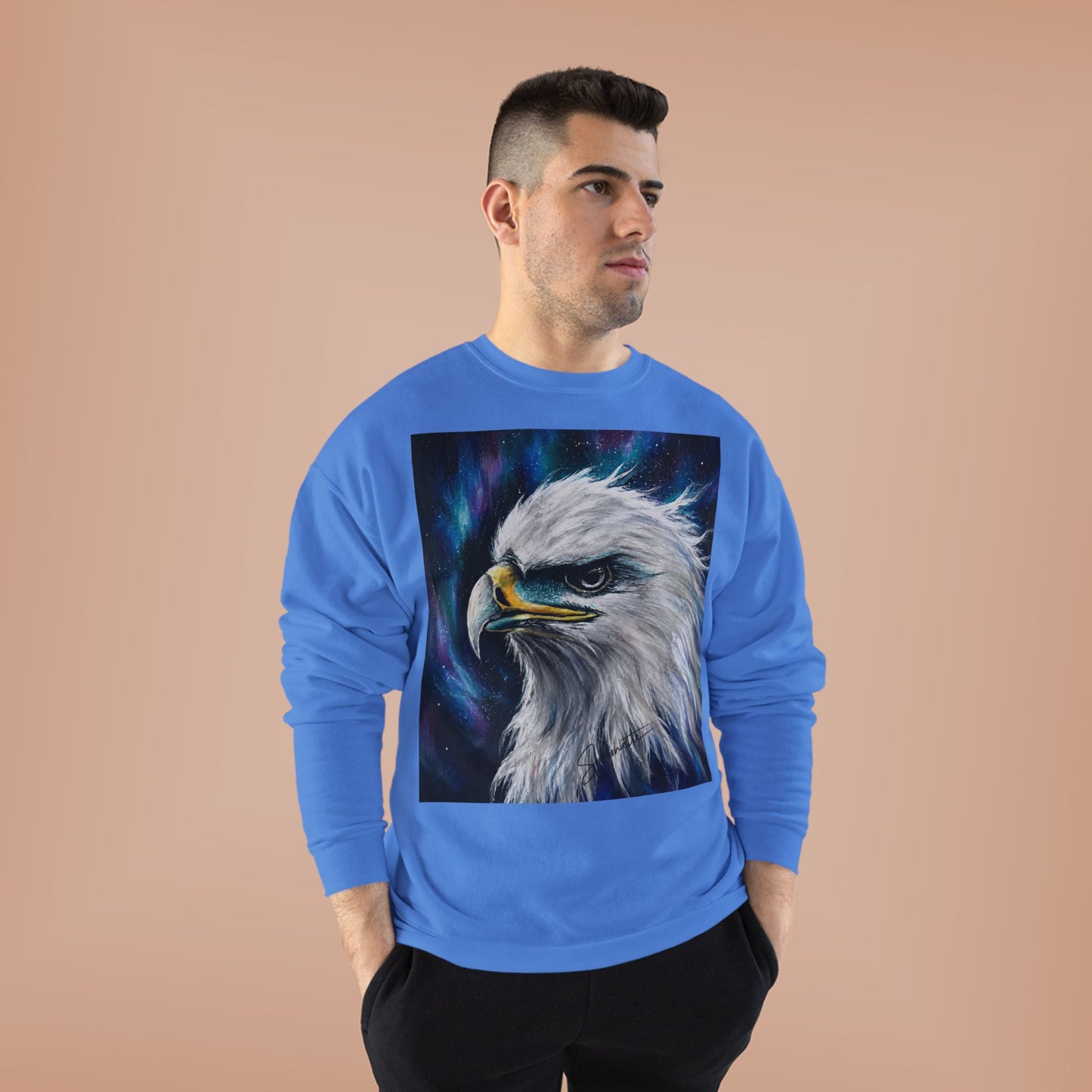 Unisex EcoSmart® Crewneck Sweatshirt-Eagle on Front