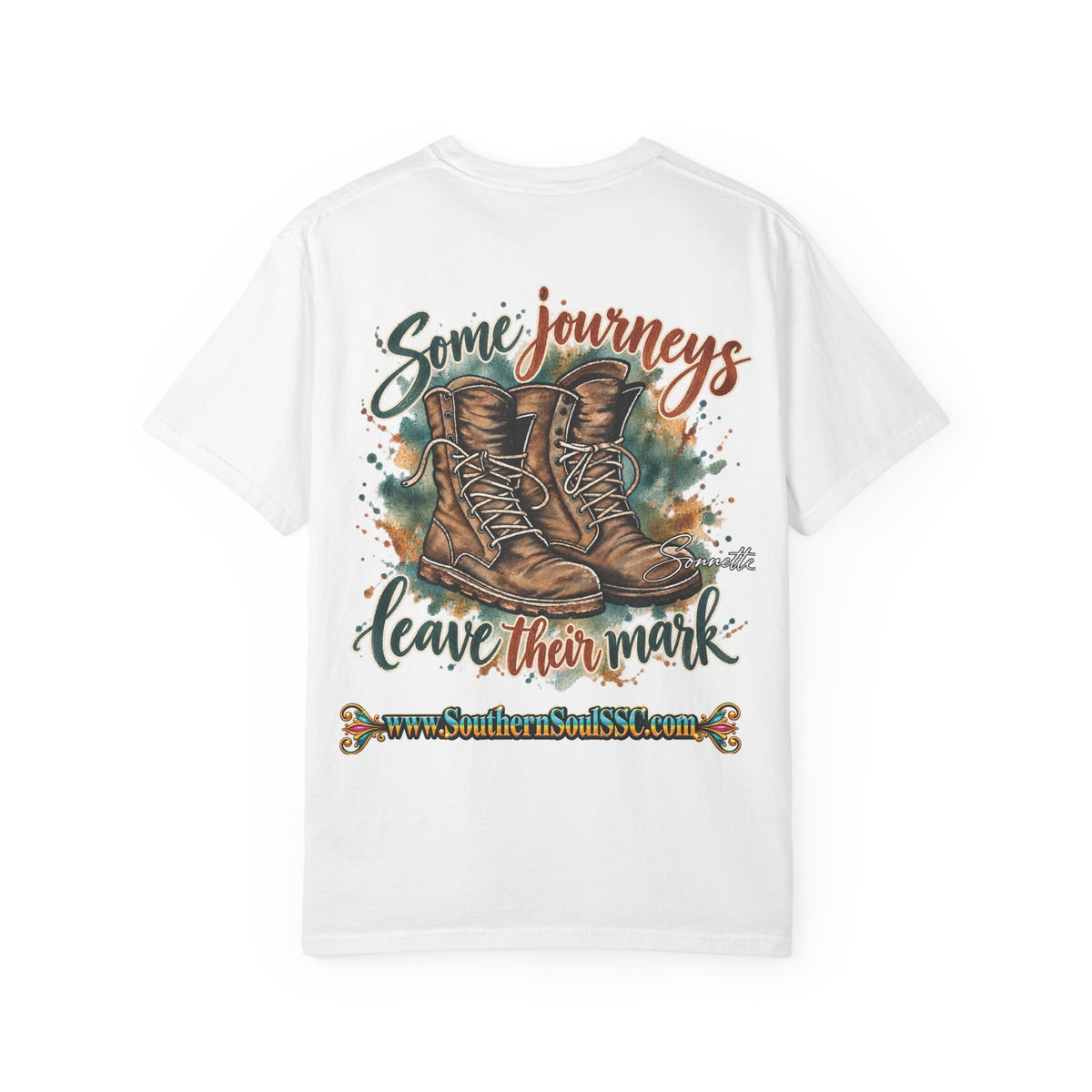 Military Boots (Back) Unisex Garment-Dyed T-shirt