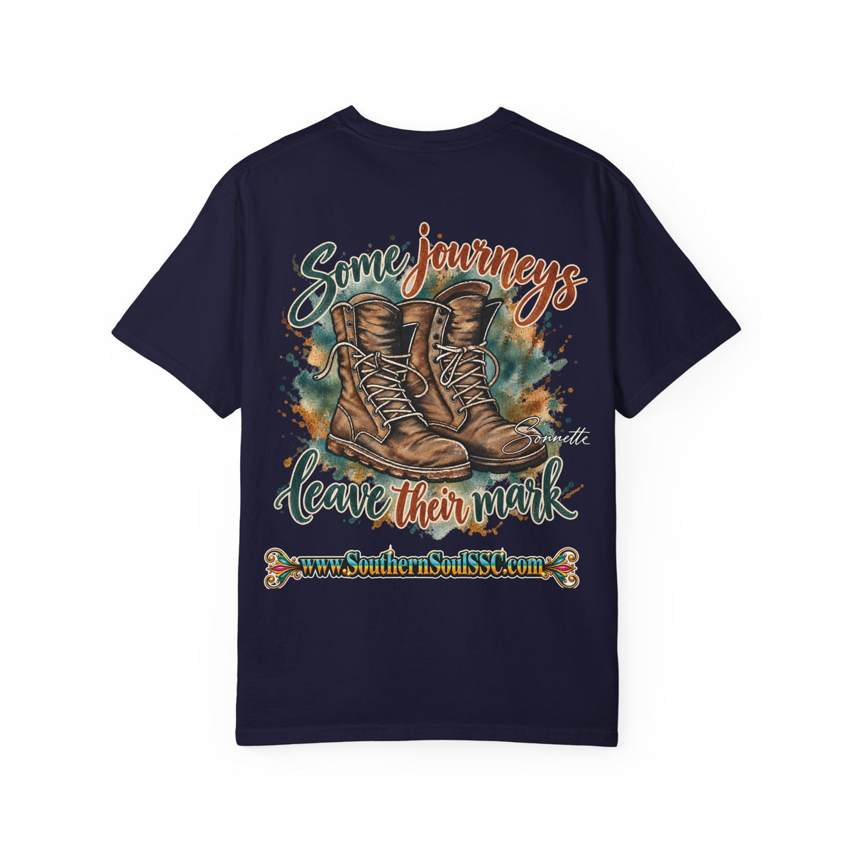 Military Boots (Back) Unisex Garment-Dyed T-shirt