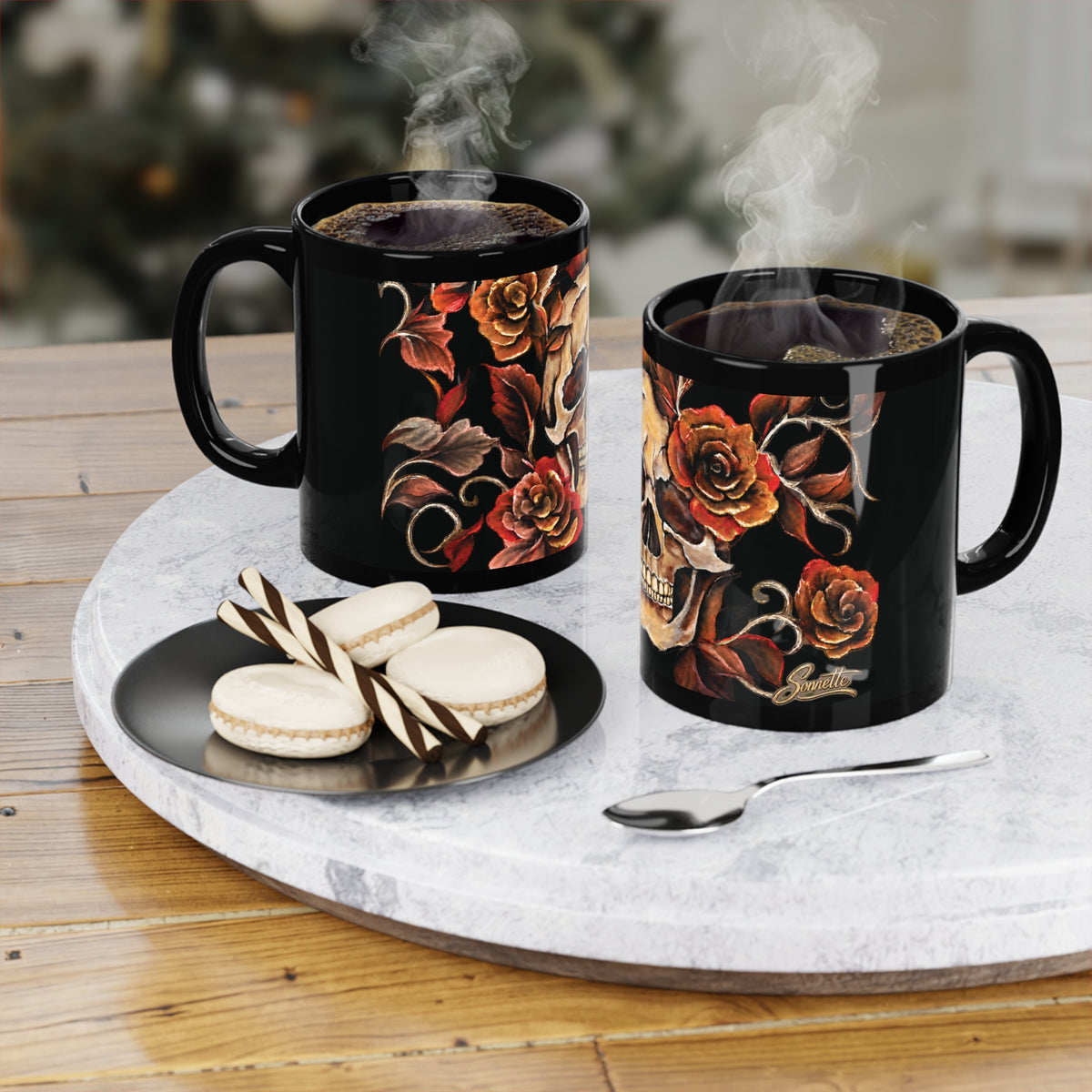 Black Skull Coffee Mug, 11oz