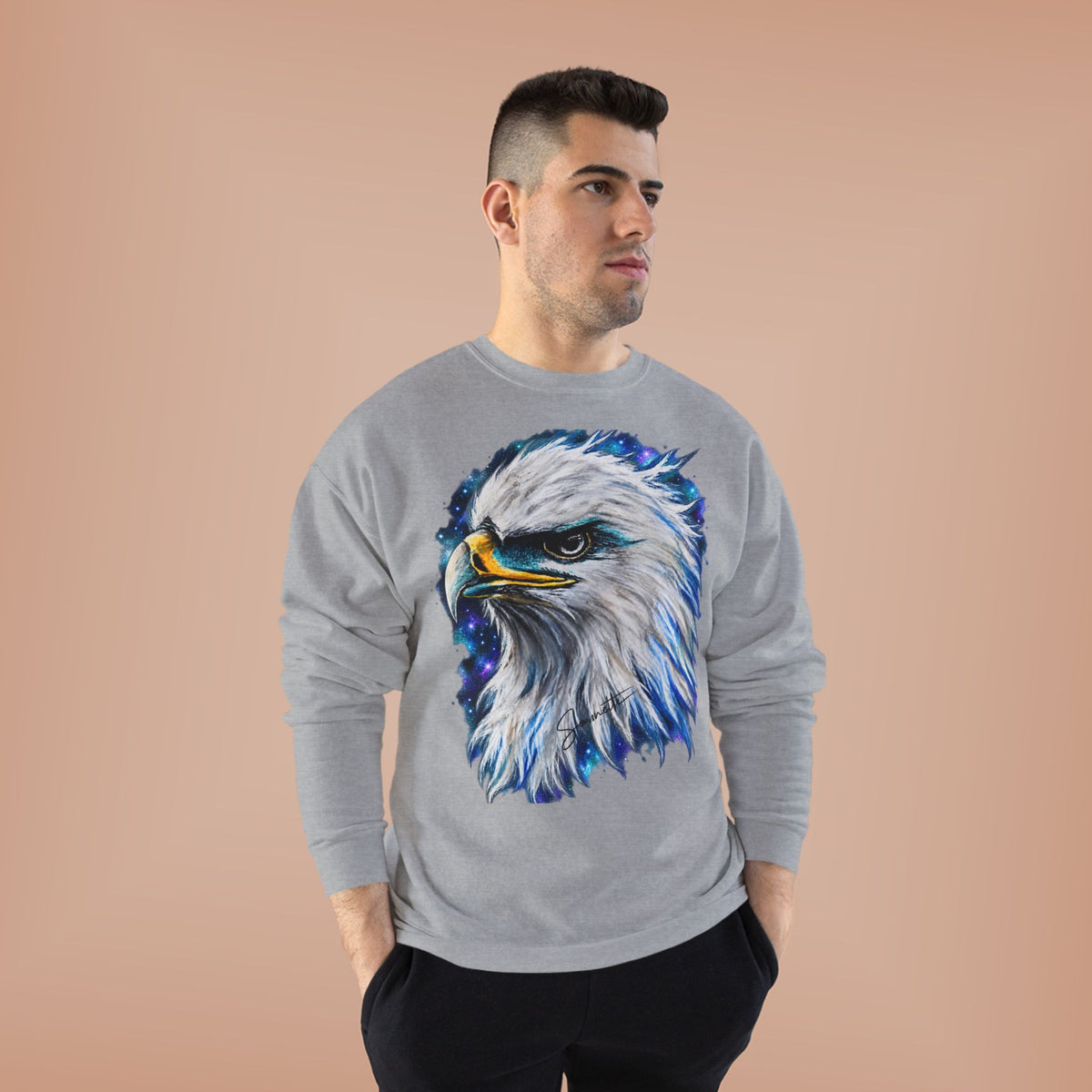 Unisex EcoSmart® Crewneck Sweatshirt-Eagle on Front