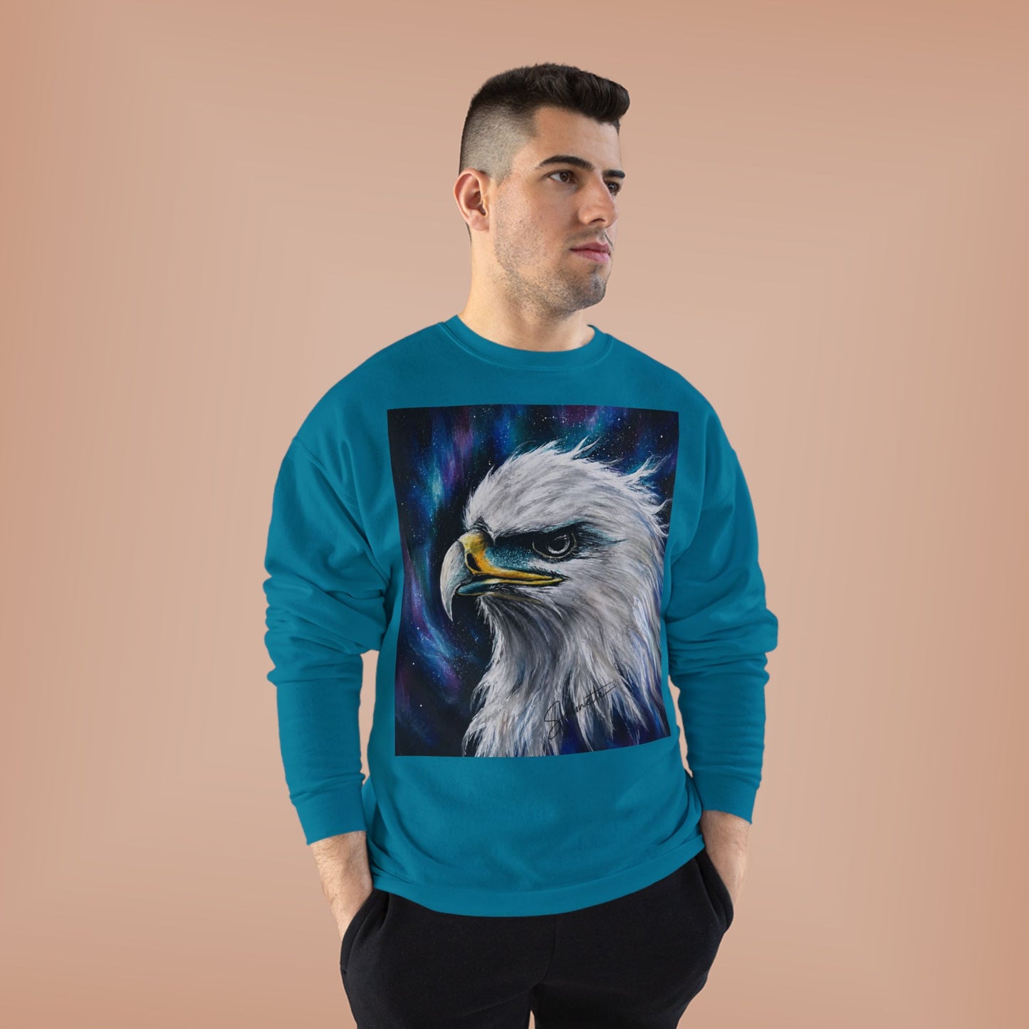 Unisex EcoSmart® Crewneck Sweatshirt-Eagle on Front