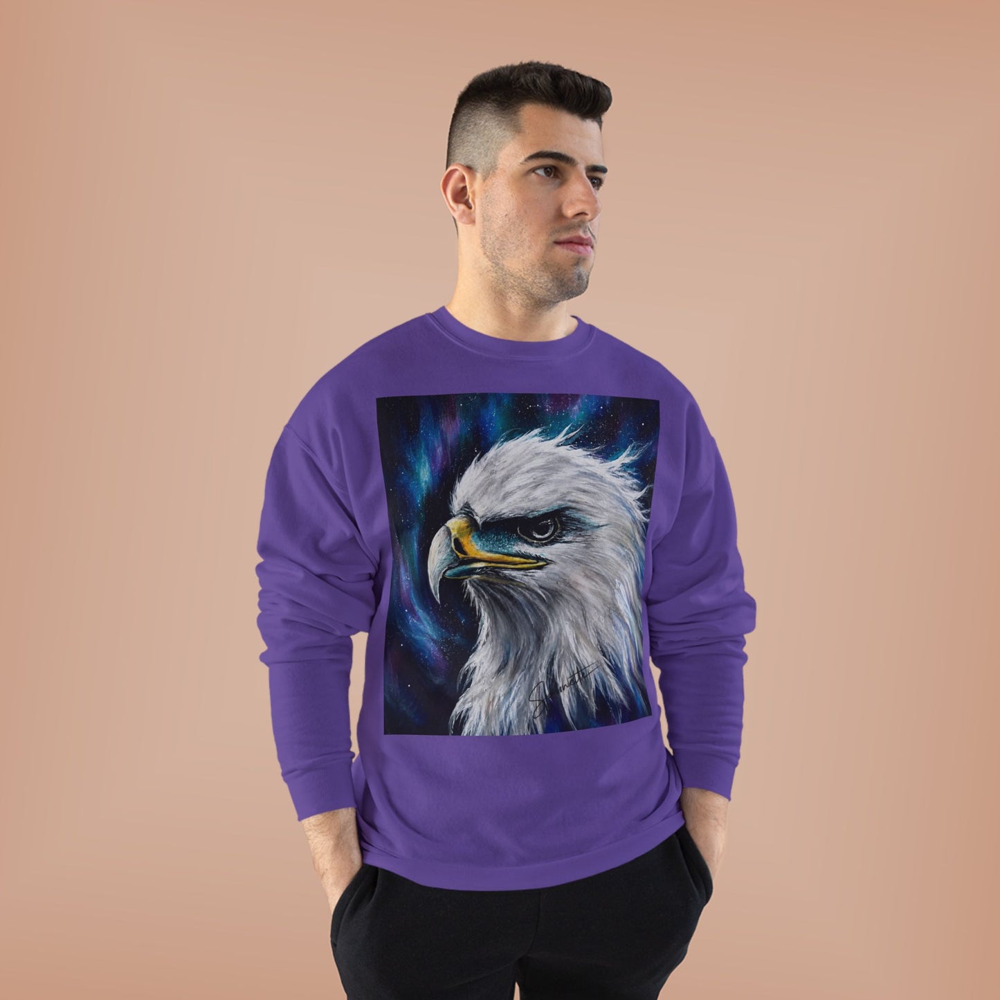 Unisex EcoSmart® Crewneck Sweatshirt-Eagle on Front