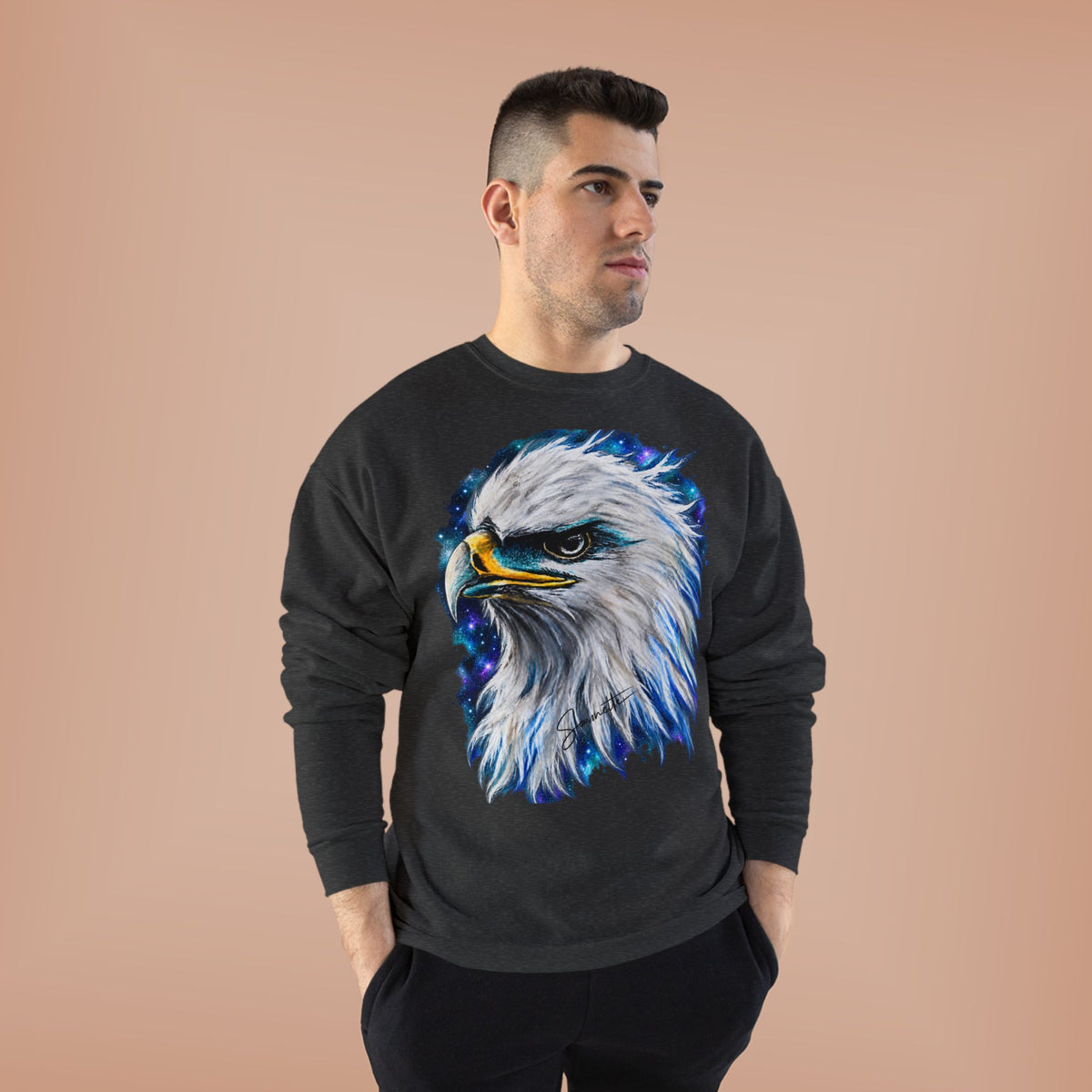 Unisex EcoSmart® Crewneck Sweatshirt-Eagle on Front