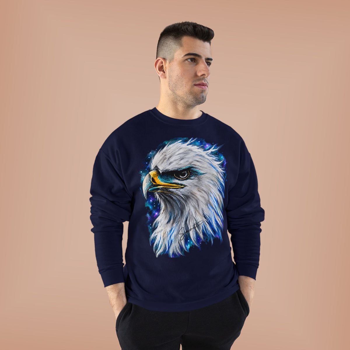 Unisex EcoSmart® Crewneck Sweatshirt-Eagle on Front
