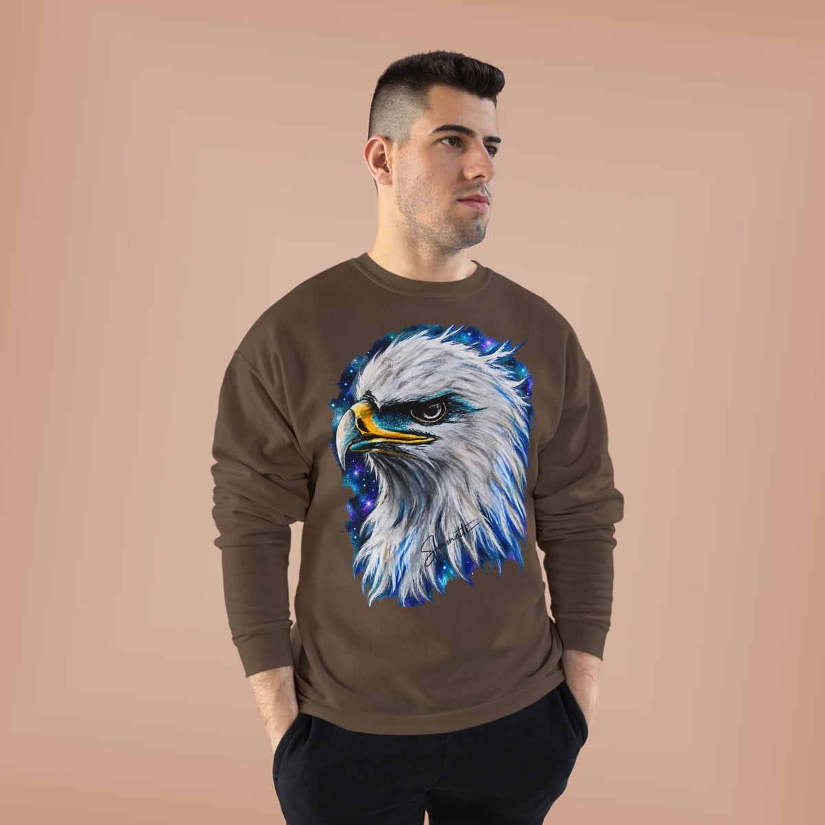 Unisex EcoSmart® Crewneck Sweatshirt-Eagle on Front
