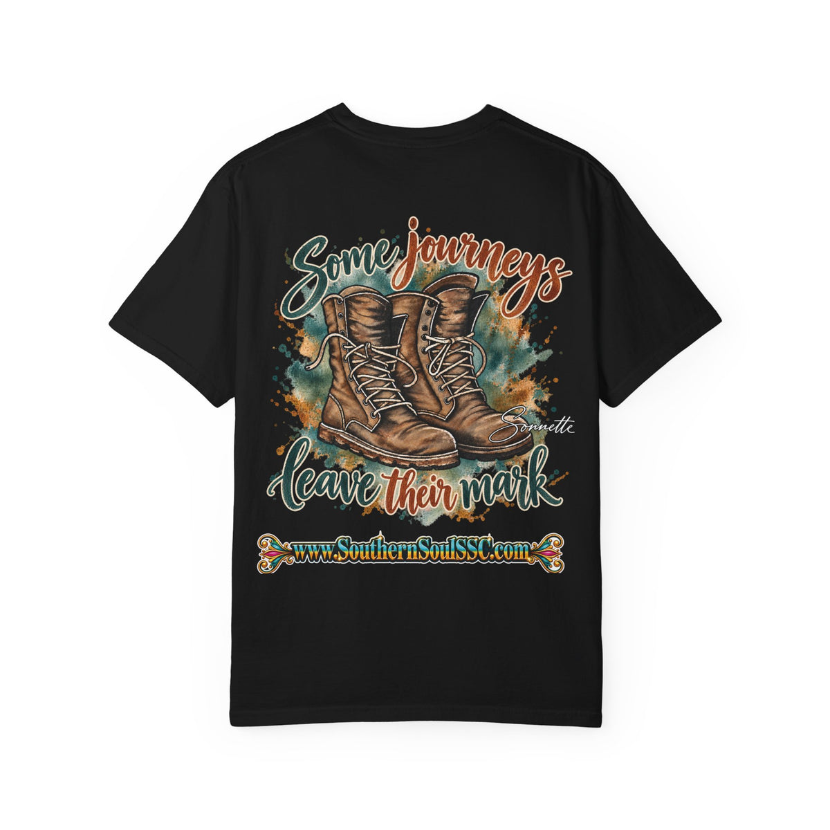 Military Boots (Back) Unisex Garment-Dyed T-shirt