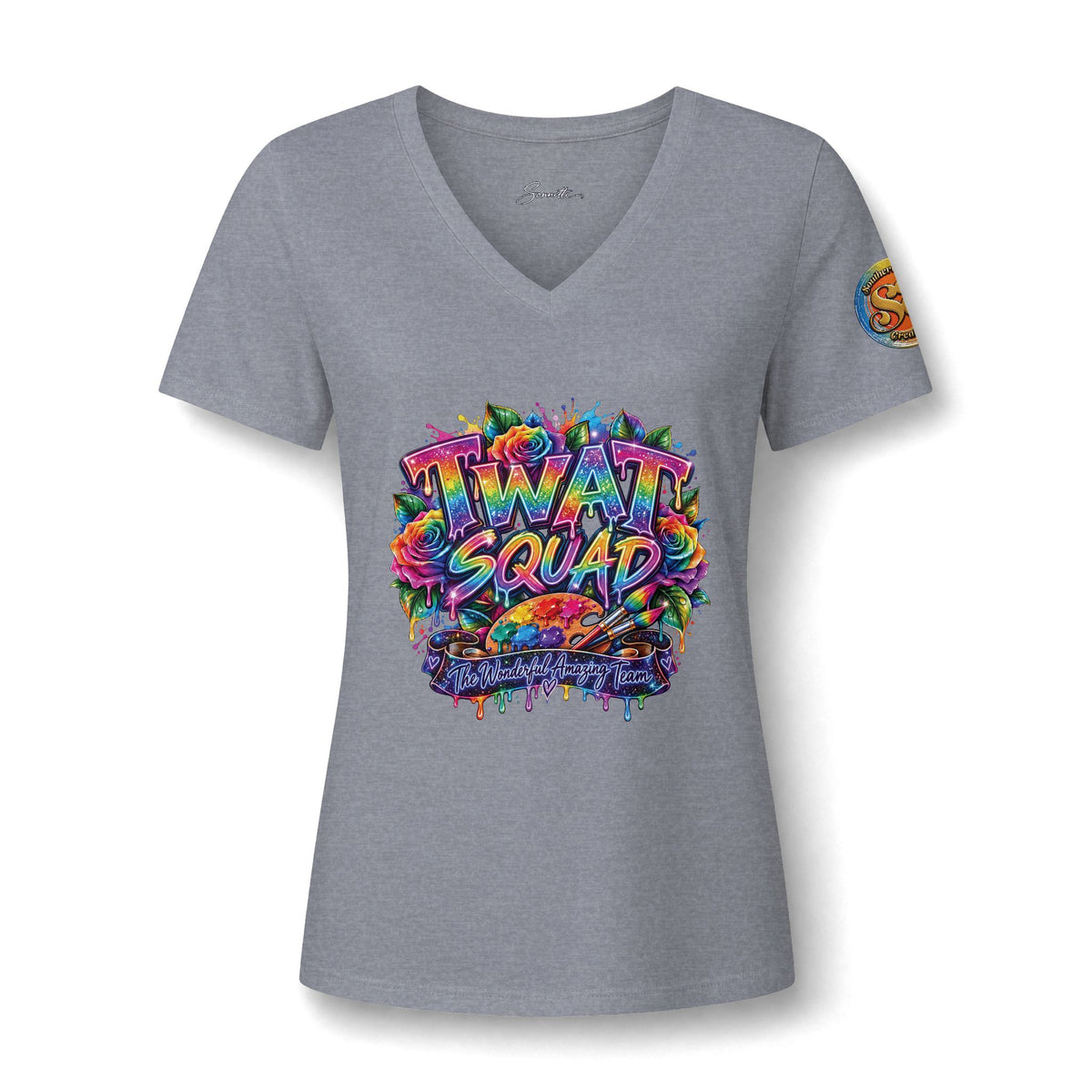 Twat Squad - Women's Relaxed Heather CVC V-Neck Tee