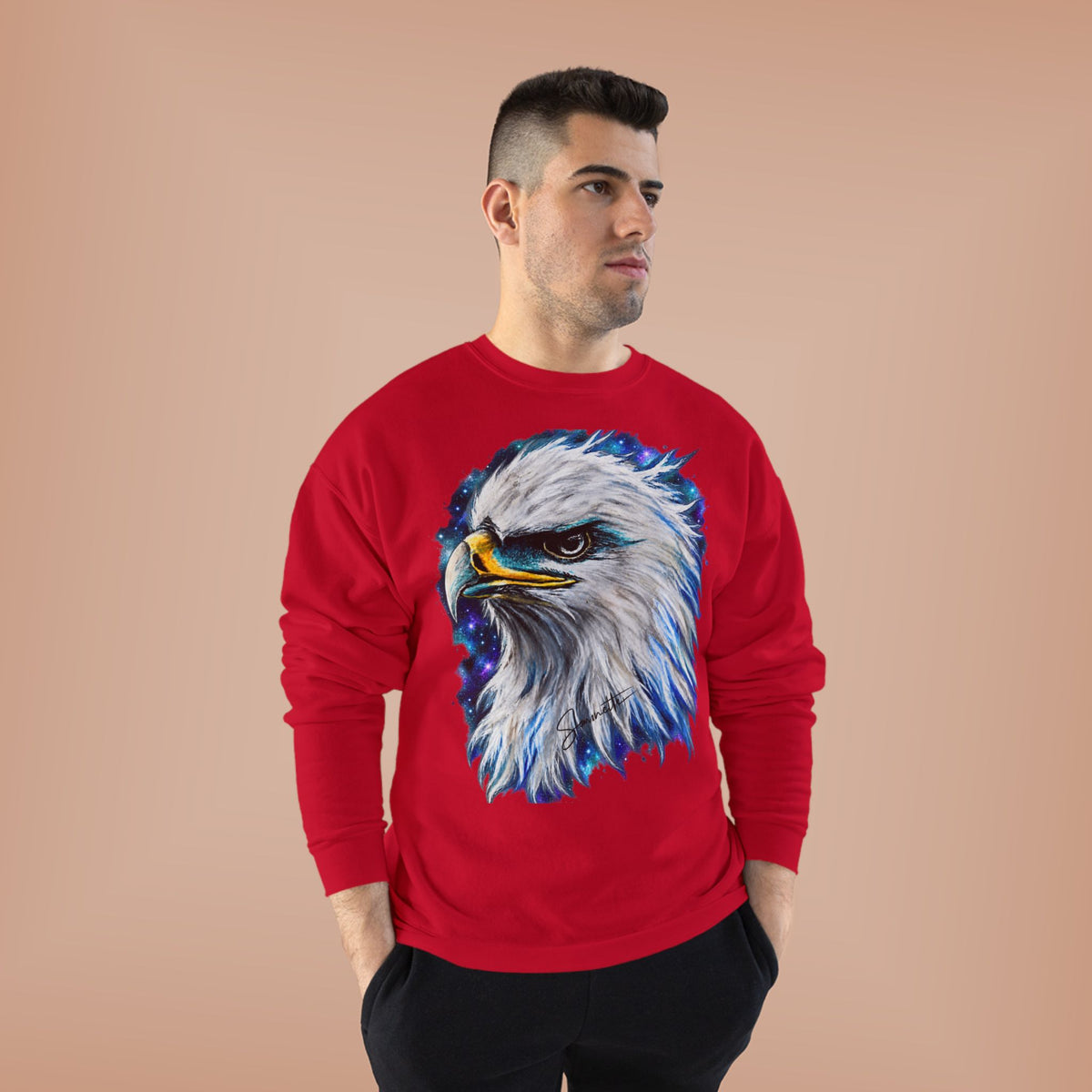 Unisex EcoSmart® Crewneck Sweatshirt-Eagle on Front
