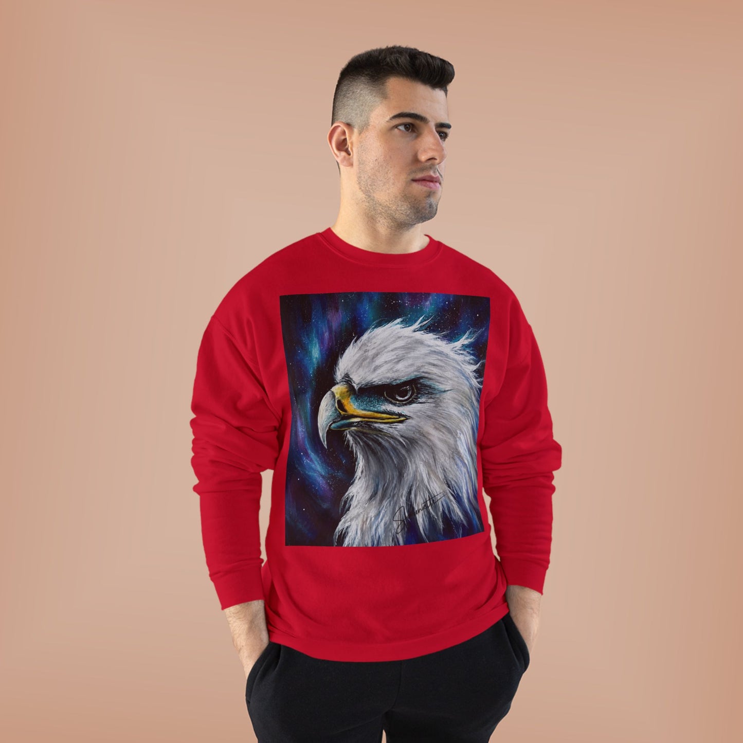 Unisex EcoSmart® Crewneck Sweatshirt-Eagle on Front