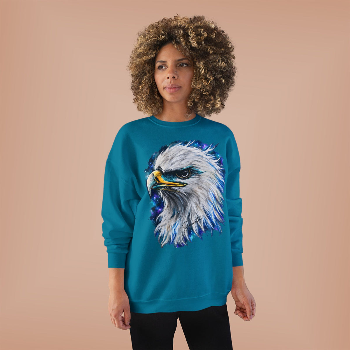 Unisex EcoSmart® Crewneck Sweatshirt-Eagle on Front
